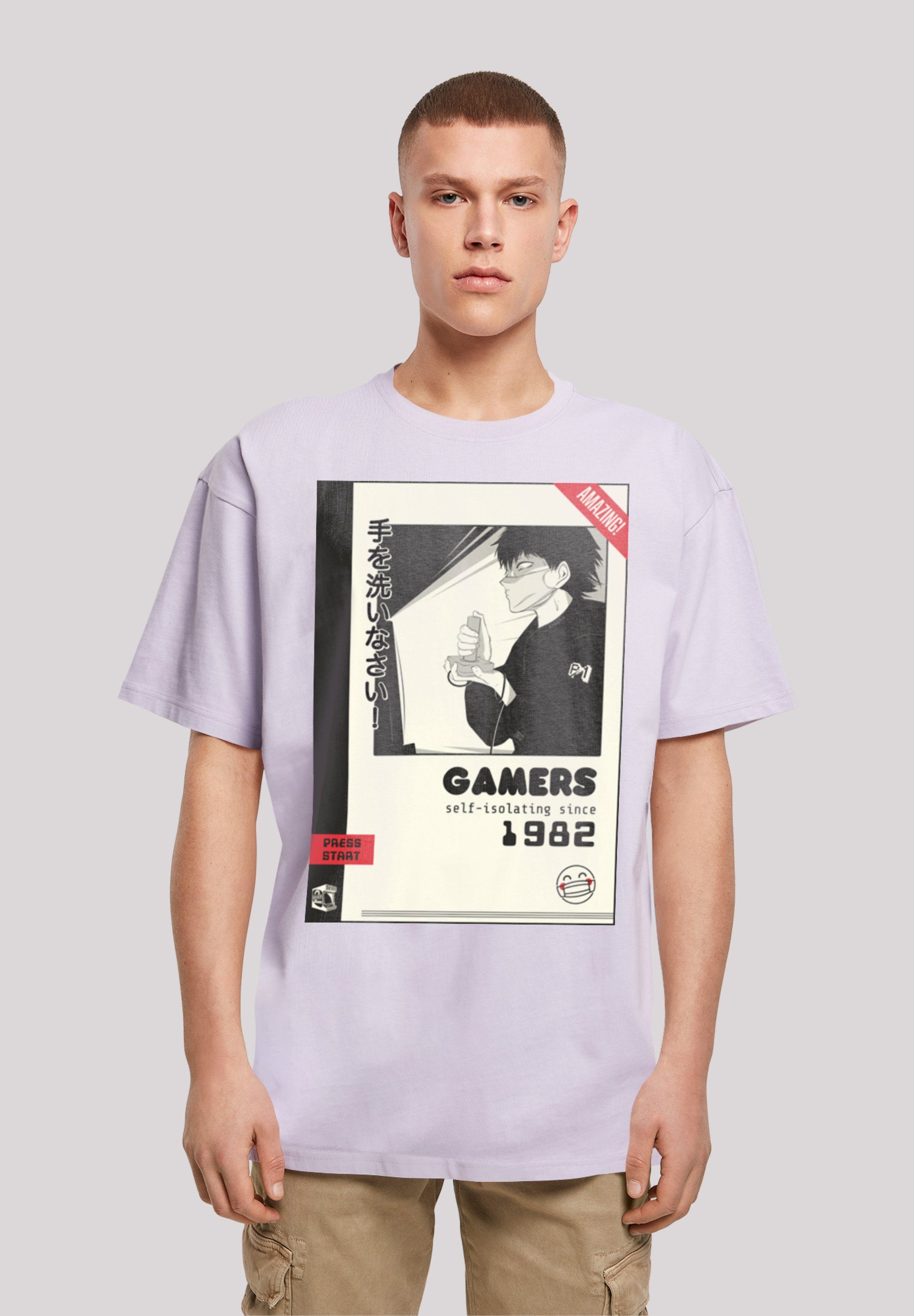 F4NT4STIC T-Shirt self-isolating since 1982 Retro Gaming SEVENSQUARED Print lilac