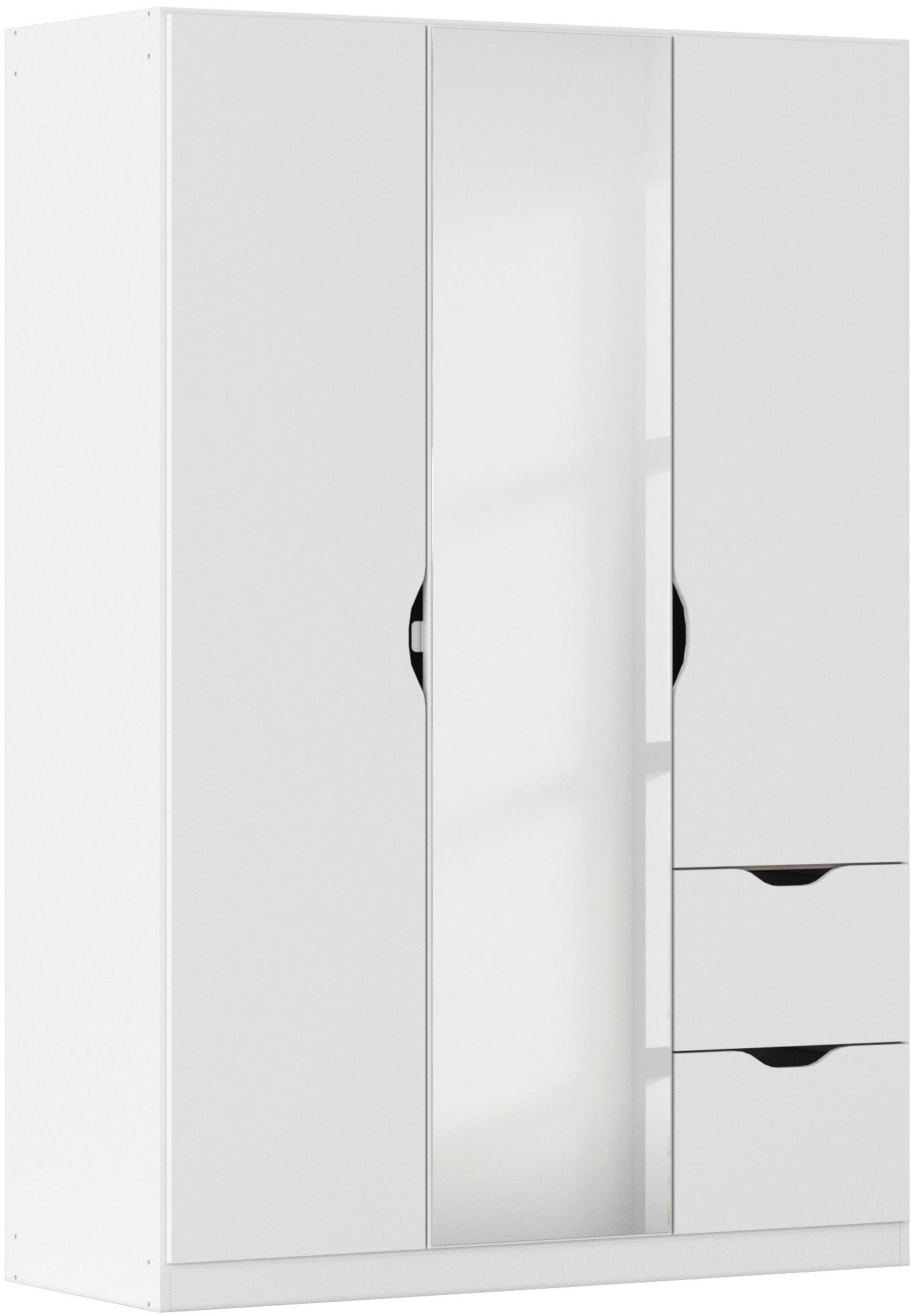 rauch Kleiderschrank Freiham Drehtürenschrank Garderobe BESTSELLER mit Spiegel und Schubkästen, Griffmulden, Schlafzimmerschrank Schrank