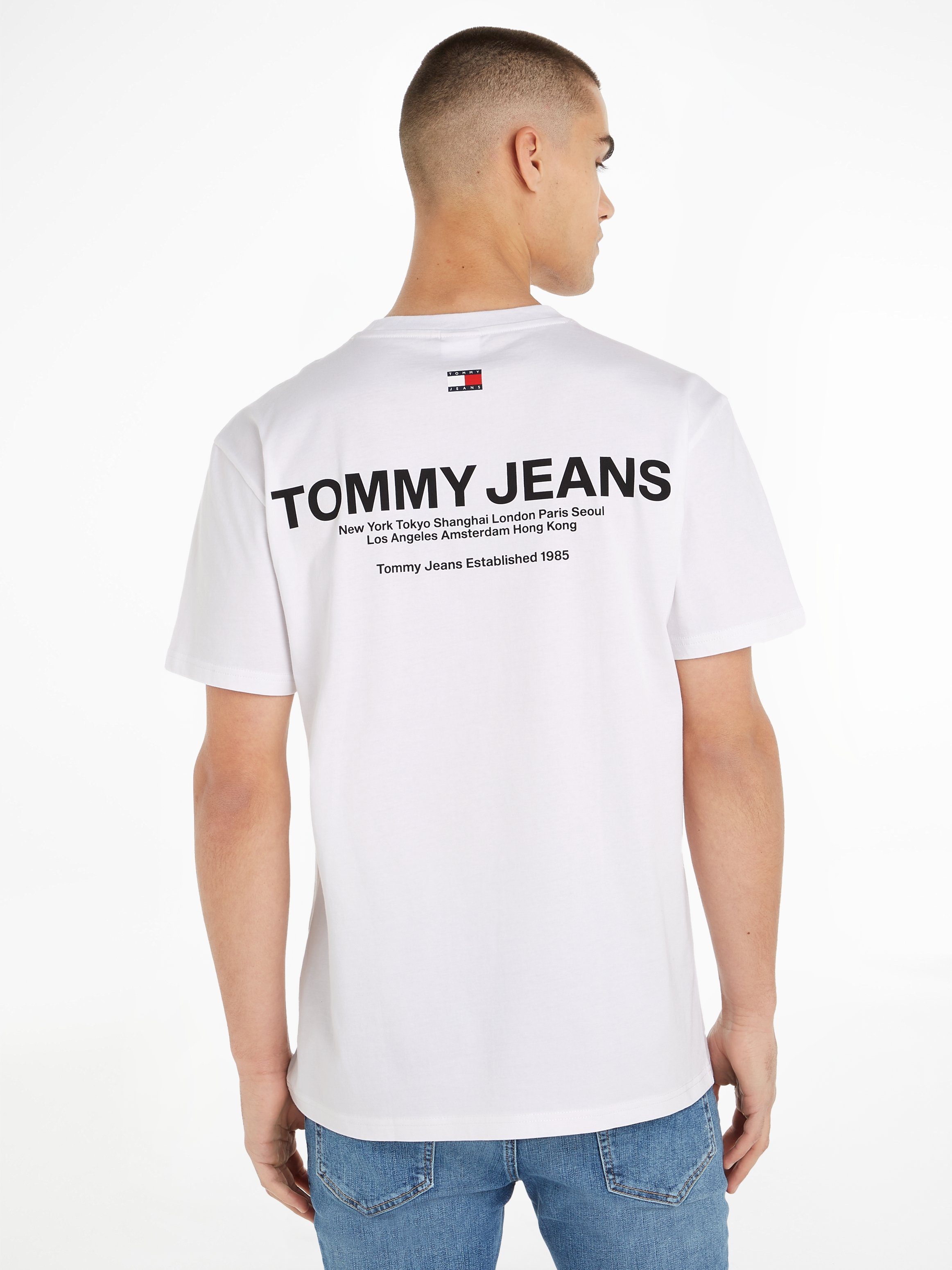 TEE LINEAR TJM Jeans PRINT BACK White T-Shirt Tommy CLSC
