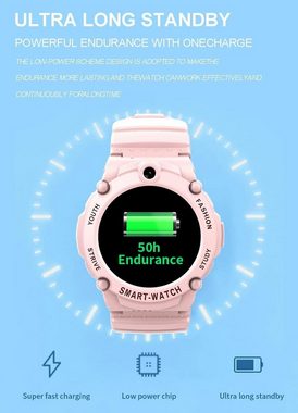 PTHTECHUS Smartwatch (1,3 Zoll, Android iOS), 4G GPS WIFI Telefon Runder HD Anti-Verlorener W-lan Videoanruf SOS MP3