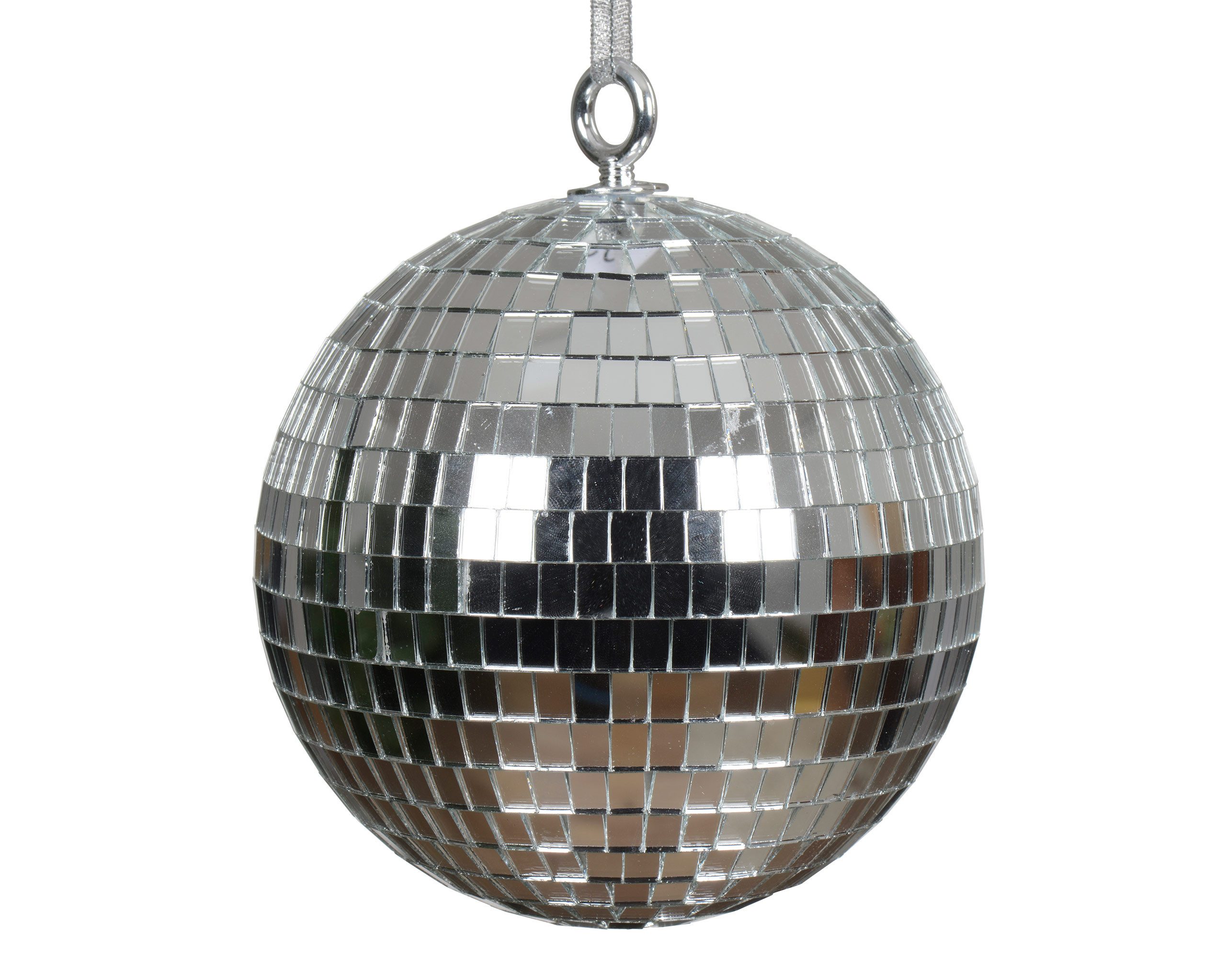 Kaemingk Weihnachtsbaumkugel, Weihnachtskugel Kunststoff 15cm in Discokugel Optik Silber