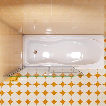 duschspa Badewannenaufsatz 6mm Nano Glas Badewannenaufsatz Faltwand Duschwand auf Badewanne, Einscheibensicherheitsglas, Sicherheitsglas, (Set), Glas, Duschwand erhältlich 3 verschiedenen Breiten