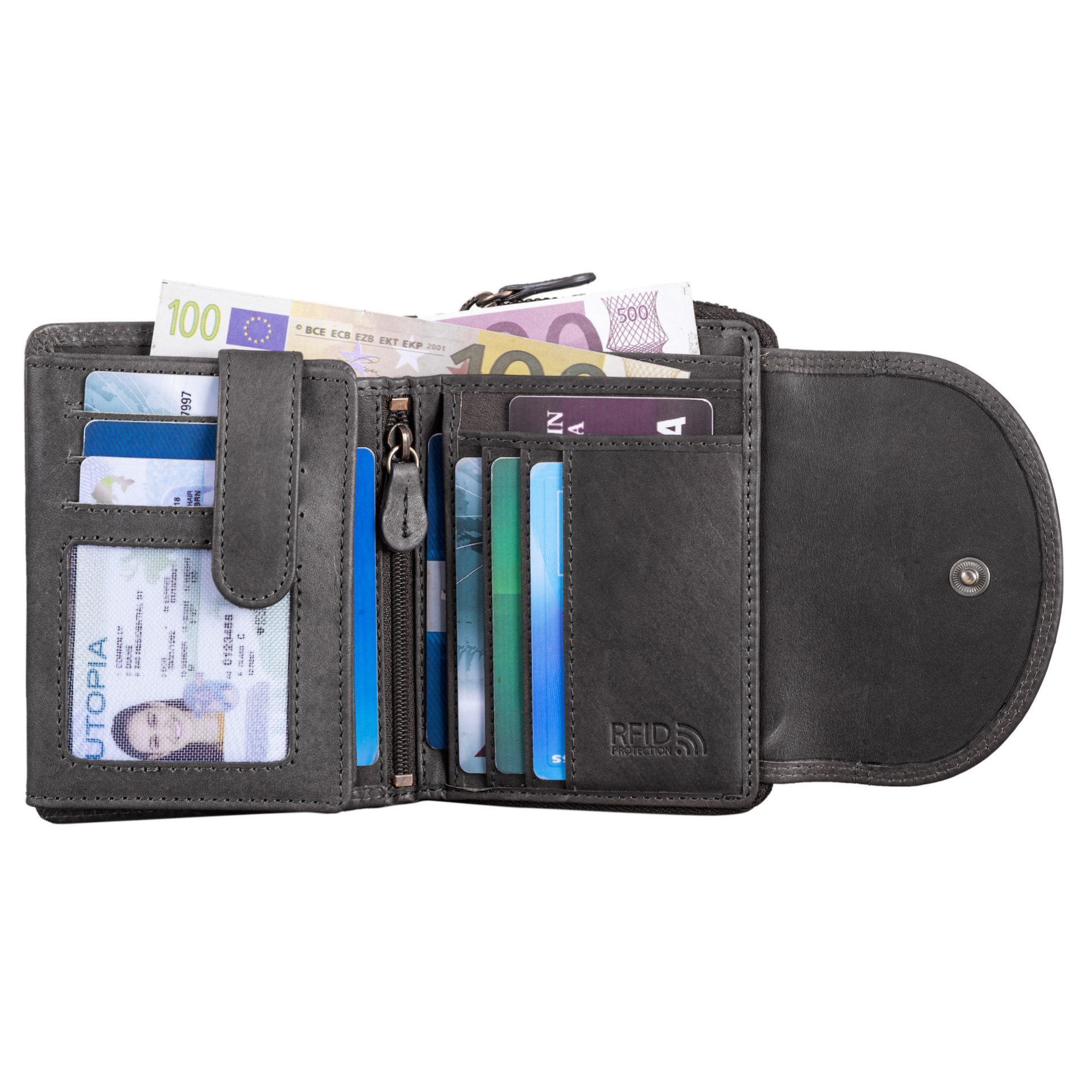 Benthill Geldbörse Damen Echtleder Kompakte Lederbörse Frauen Geldbeutel vi günstig online kaufen