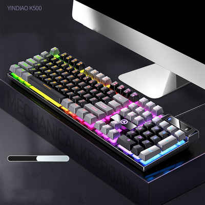Diida Kabelgebundene Tastatur,Gaming-Tastatur,Zweifarbig,Mechanisches Gefühl Tastatur
