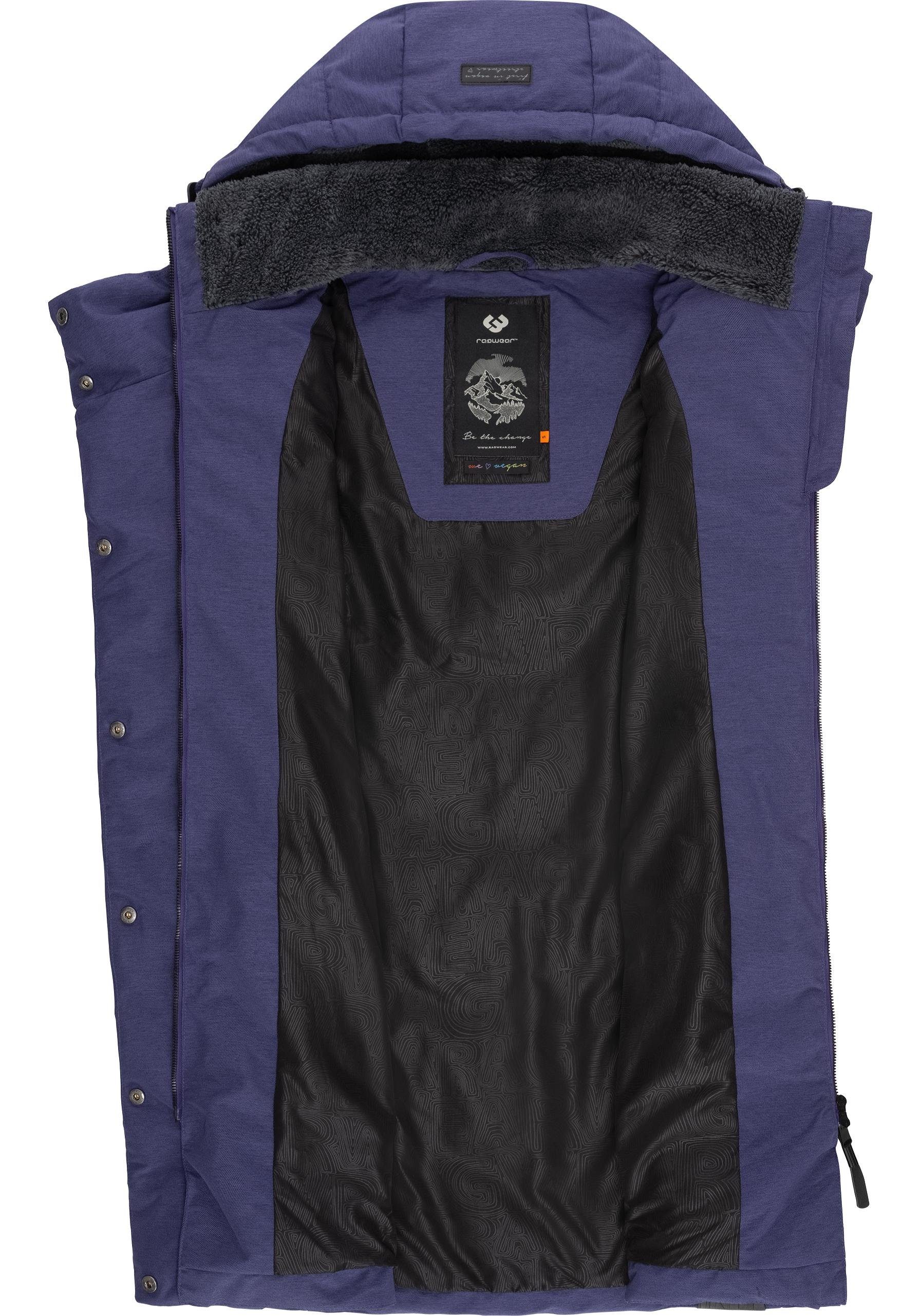Ragwear Steppweste Pavla Vest stylische Winterweste mit Teddyfutter und Kapuze – Bild 4 von 4