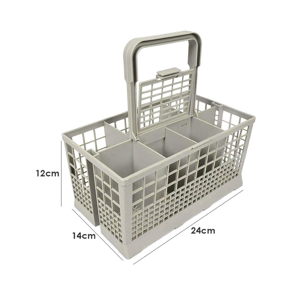 Trade-Shop Besteckkorb 24 x 14 x 12 cm universal passend mit abnehmbarem Griff und 7 Fächern, Universal Ersatz Geschirrspüler-Geschirrkorb für viele Spülmaschin – Bild 3 von 3