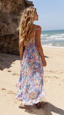 Charis Moda Maxikleid Sommerkleid Maxi Floral Rückendekollete