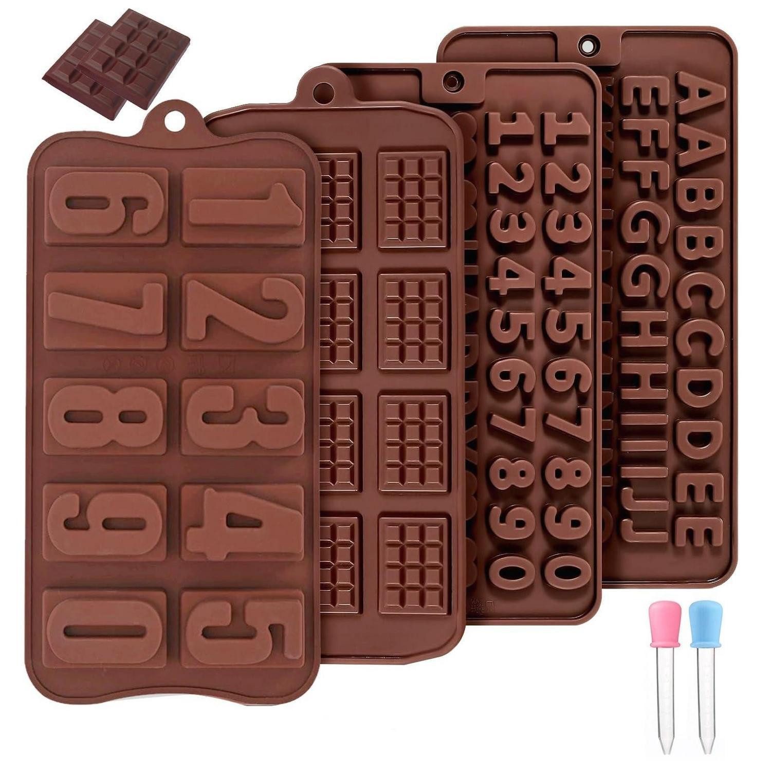 LuxusKollektion Schokoladenform Schokoladenformen 4er Set Silikon flexibel, Schokoform