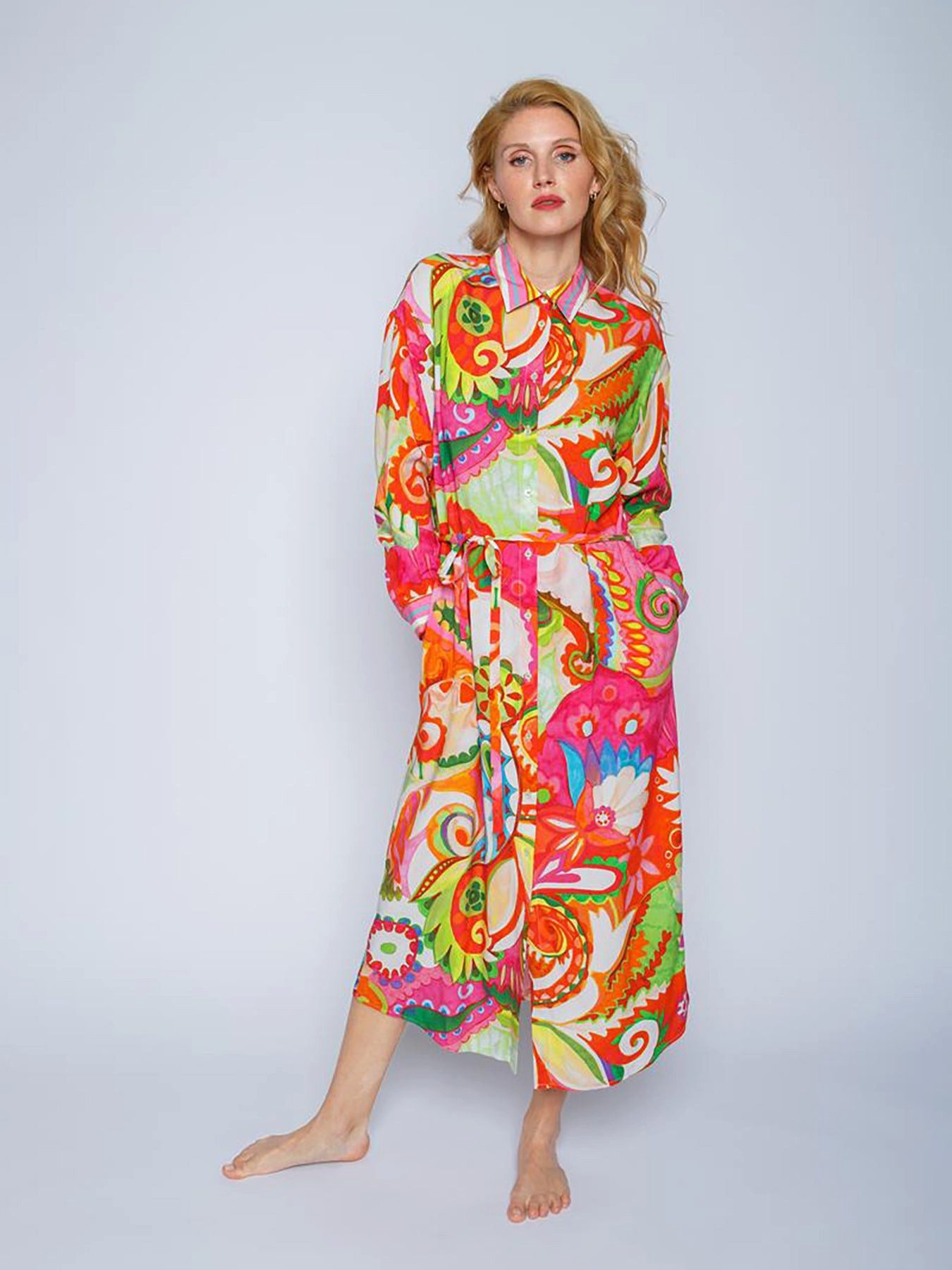 Emily Van Den Bergh Blusenkleid Hemd Multicolour Paisley