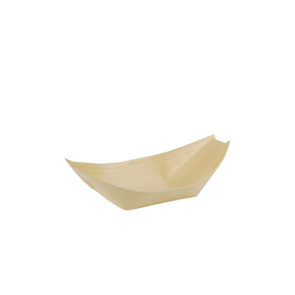 PAPSTAR Schale 50 Fingerfood - Schalen, Holz "pure" 16,5 cm x 8,5 cm "Schiffchen"