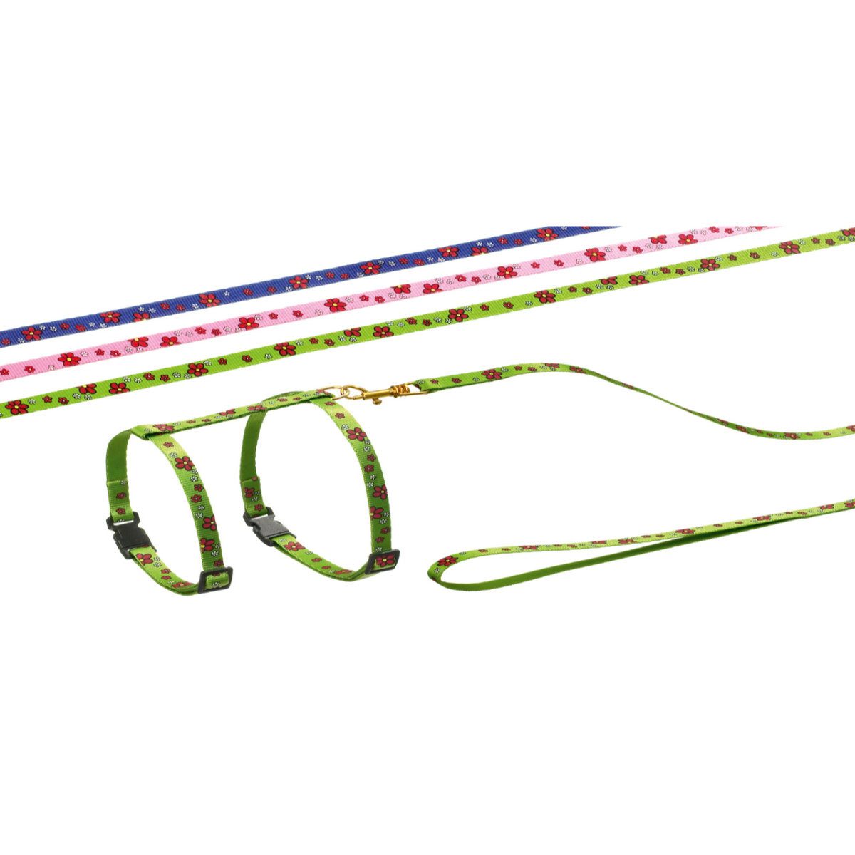 Flamingo Geschirr Katzengarnitur Motiv Blümchen rosa