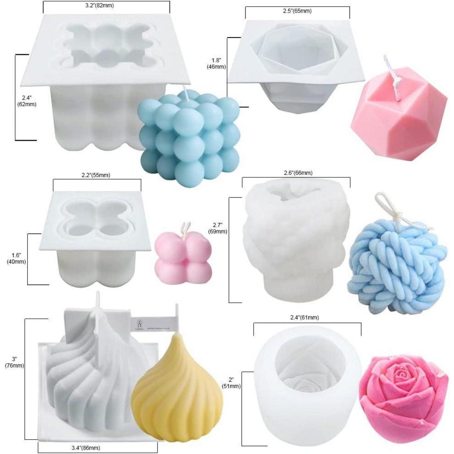 LuxusKollektion Formkerze 6Pcs Kerzenformen Zum Gießen Kerzen Formen Siliko günstig online kaufen