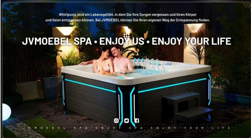 JVmoebel Whirlpool-Badewanne Outdoor-Spa Hot Tub in Weiß mit Massagefunktion und Acryl-Oberfläche, Made in Europe