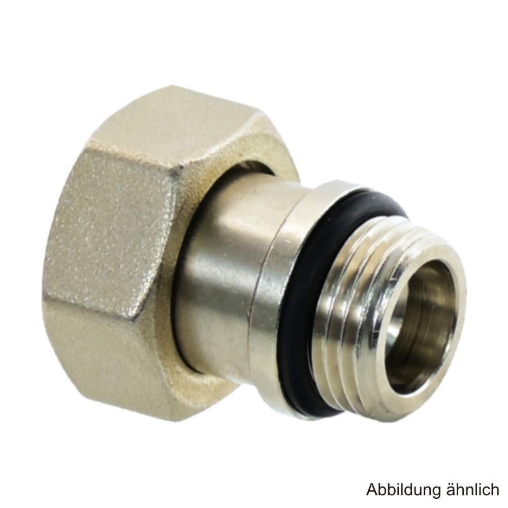 Heizkörper Ausgleichstülle mit Überwurfmutter 1/2"AG x 3/4"ÜWM, 38-53 mm