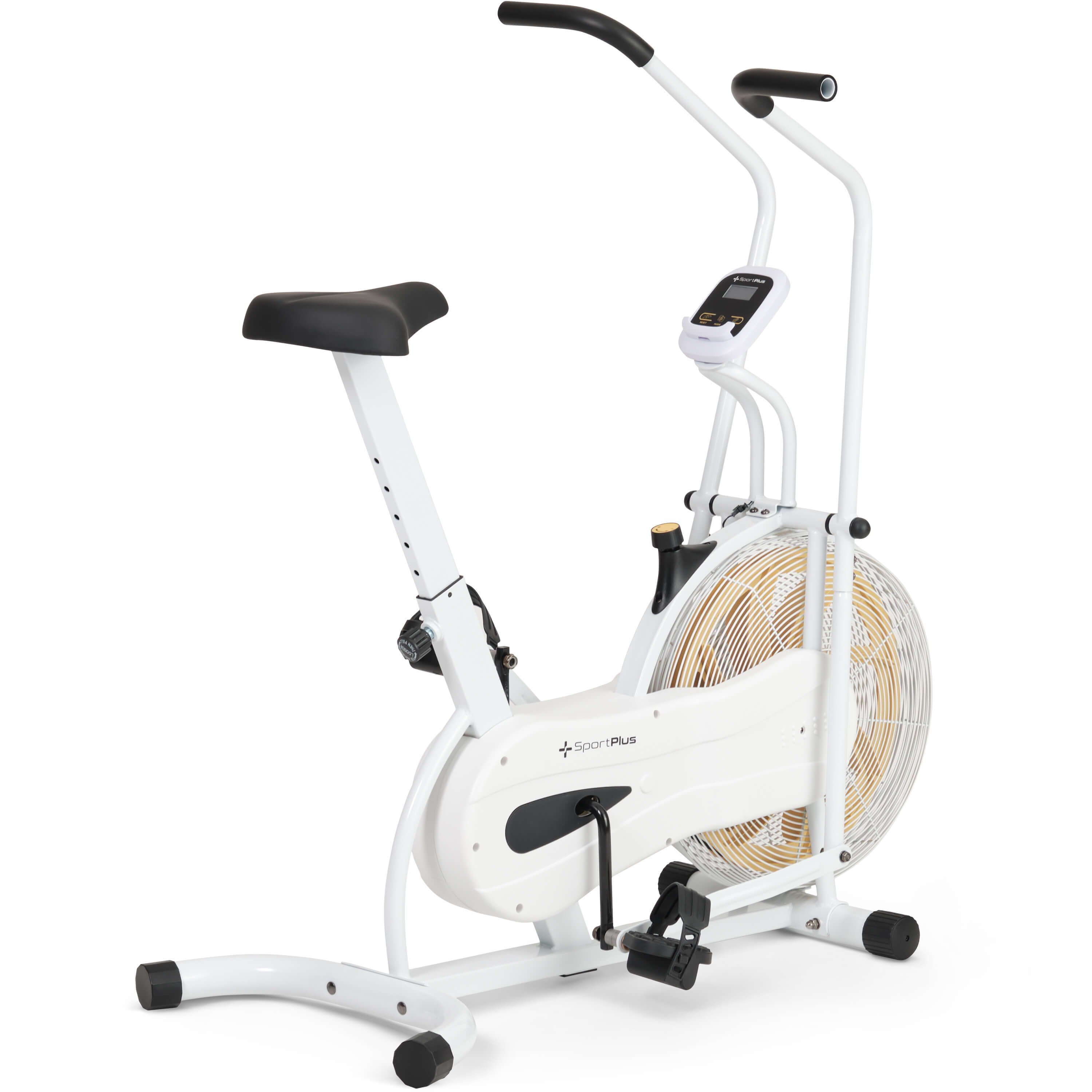 SportPlus Heimtrainer SP-FB-1100-W-iE, Air Heimtrainer, Gym Bike, SP-FB-1100-W-iE mit Bike, Luftwiderstand