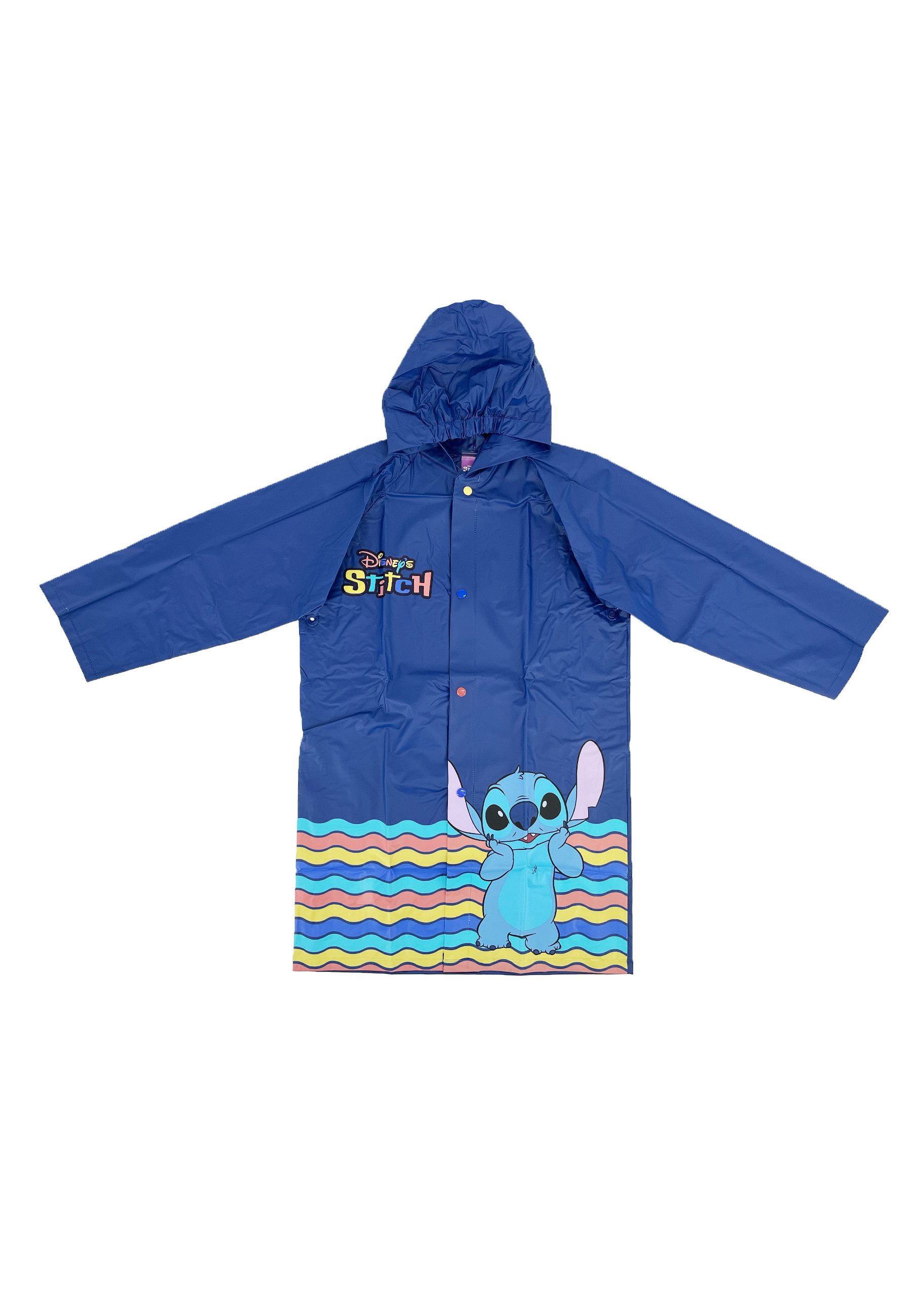 Stitch Regenjacke Kinder Regenmantel mit Kapuze wasserdicht Blau