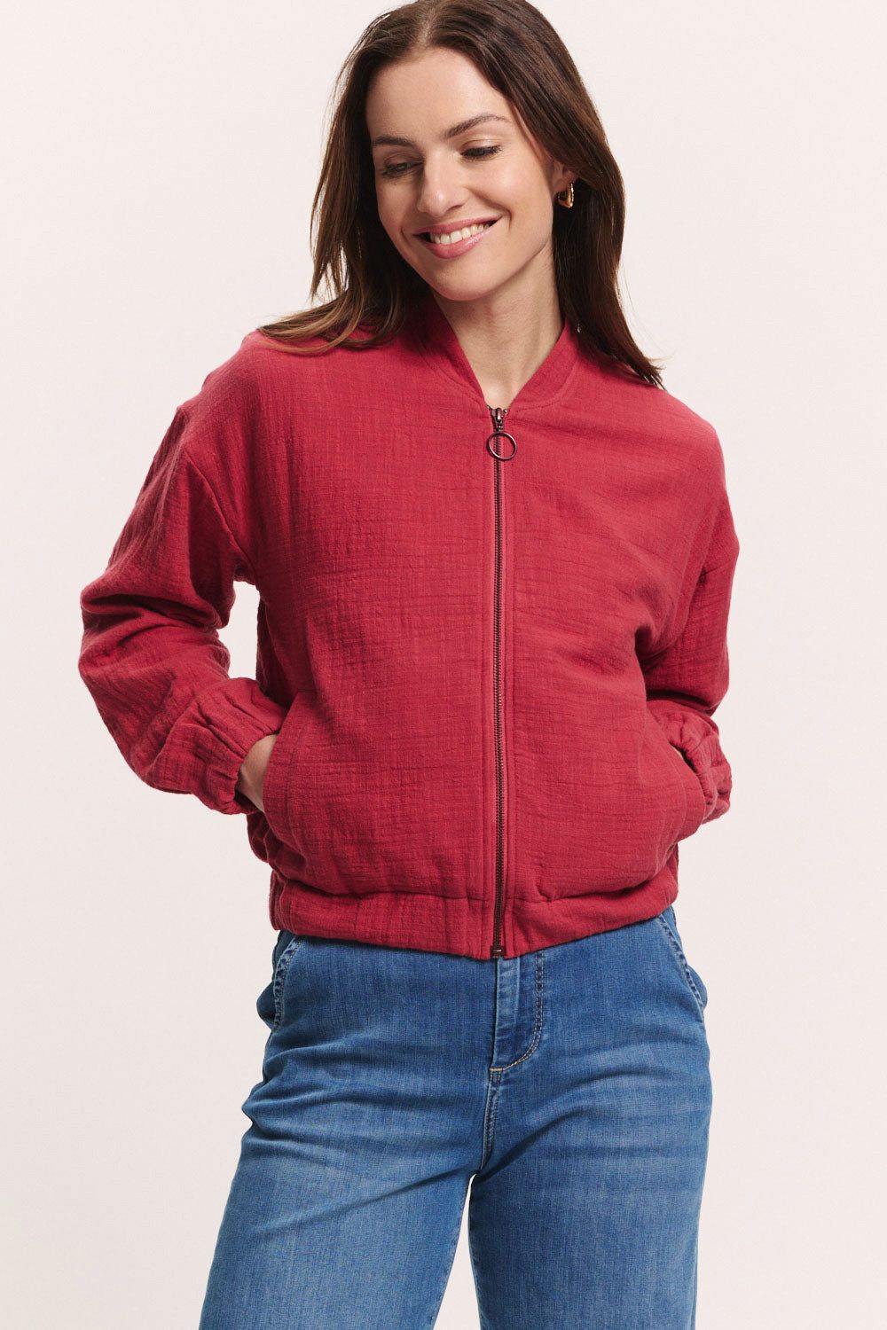 Tranquillo Sommerjacke Jacke Rumii Blouson aus Musselin GOTS-zertifizierter Bio-Baumwoll-Musselin