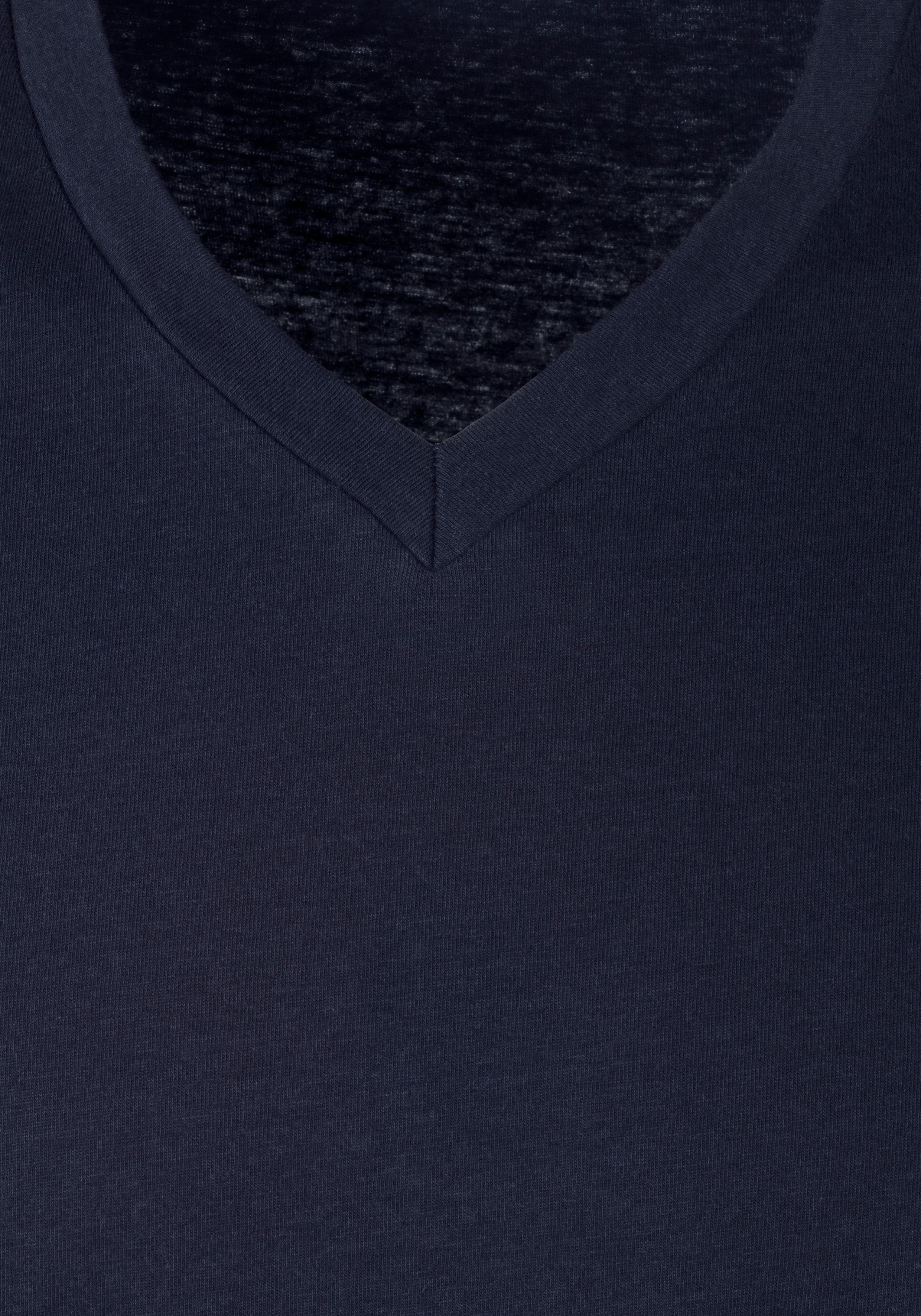 in uni (3er-Pack) schwarz V-Shirt s.Oliver grau-meliert, navy,