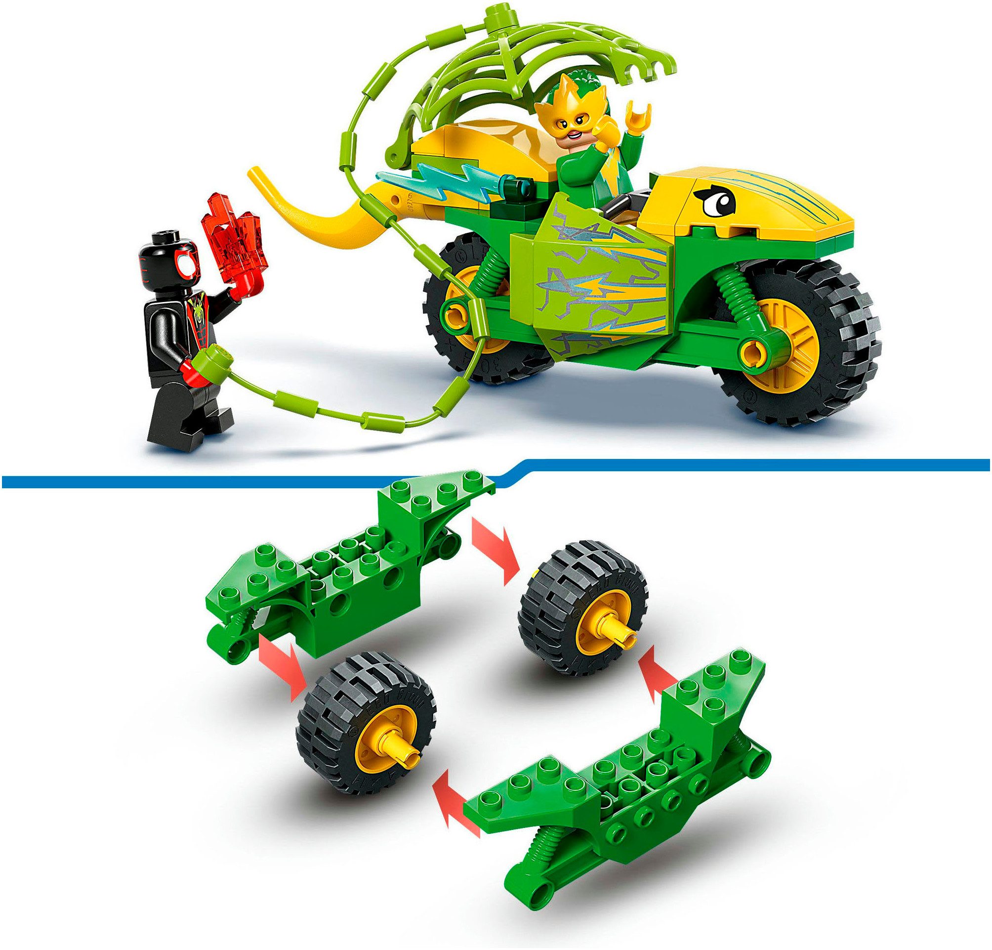 LEGO® Actionspaß mit Spin und Electro in ihren Dino-Flitzern (11198) Konstruktionsspielsteine, (124 St), LEGO Spidey, Made in Europe – Bild 4 von 5