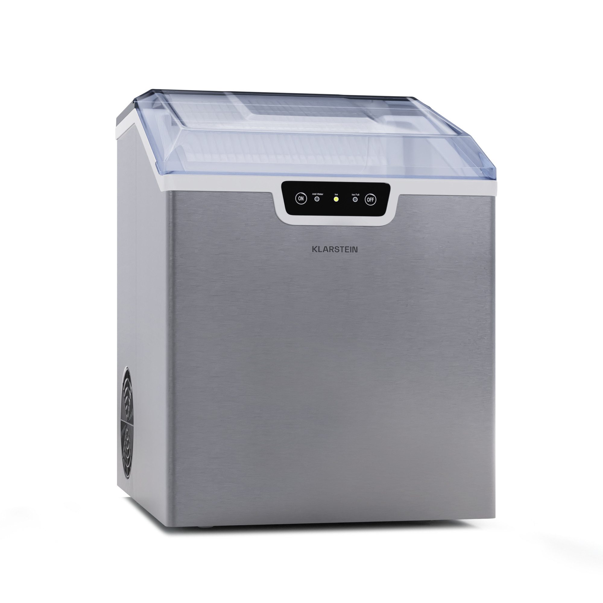Klarstein Eiswürfelmaschine Icefestival, Elektrischer Eiswürfelbereiter Eismachinen Wassertank 3,2 L
