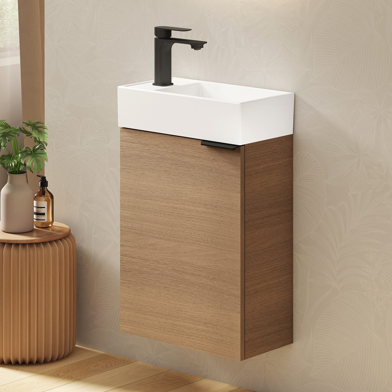 EMKE Waschtisch Kompakter Badschrank mit Waschbecken günstig online kaufen