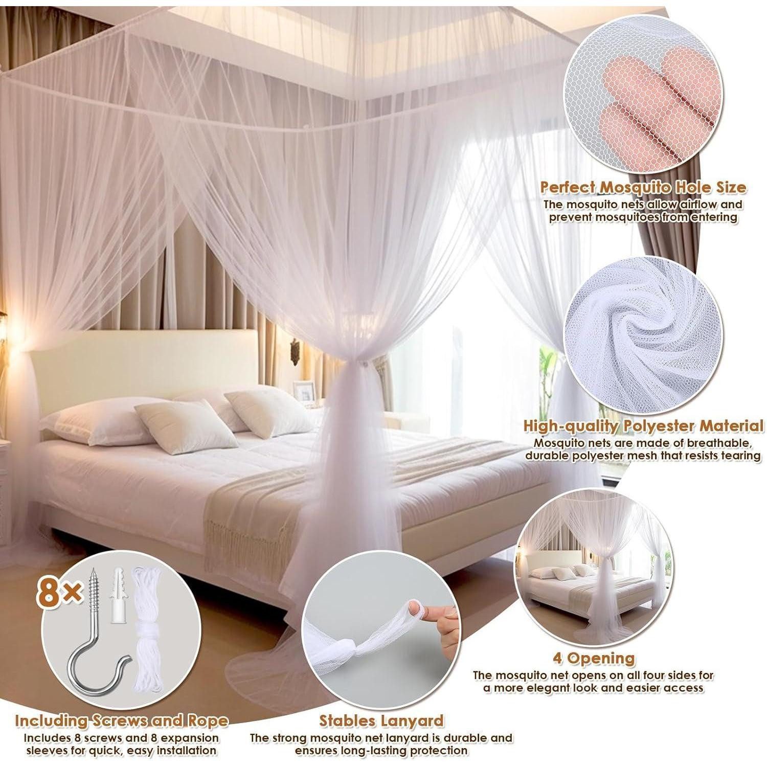 LuxusKollektion Moskitonetz Moskitonetz Doppelbett Einzelbett 1.9m x 2.1m x 2.4m Mückenschutz (1 St) – Bild 2 von 5