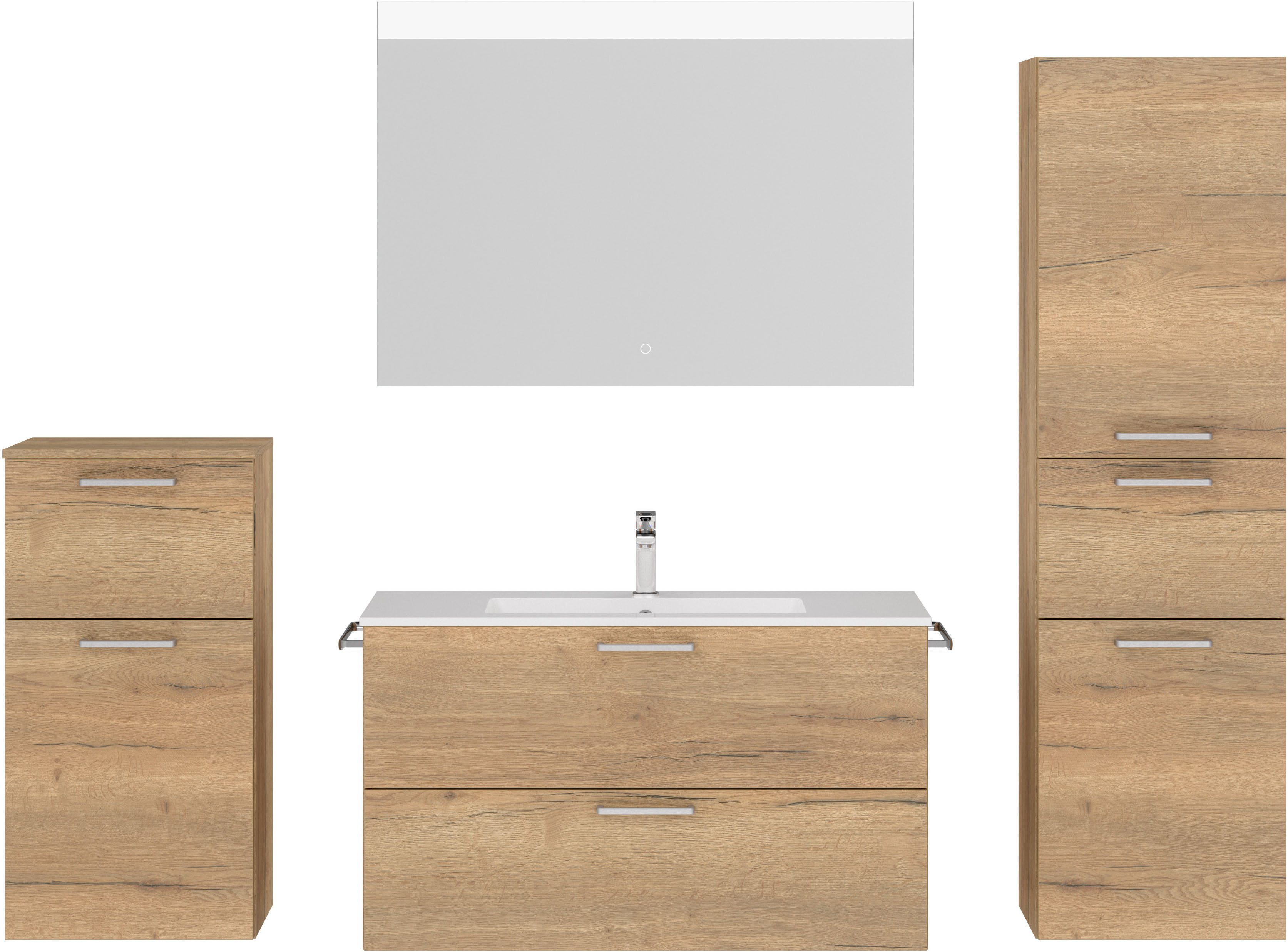 nobilia® Badmöbel-Set Tolvina, (4-St., vormontiert, mit günstig online kaufen