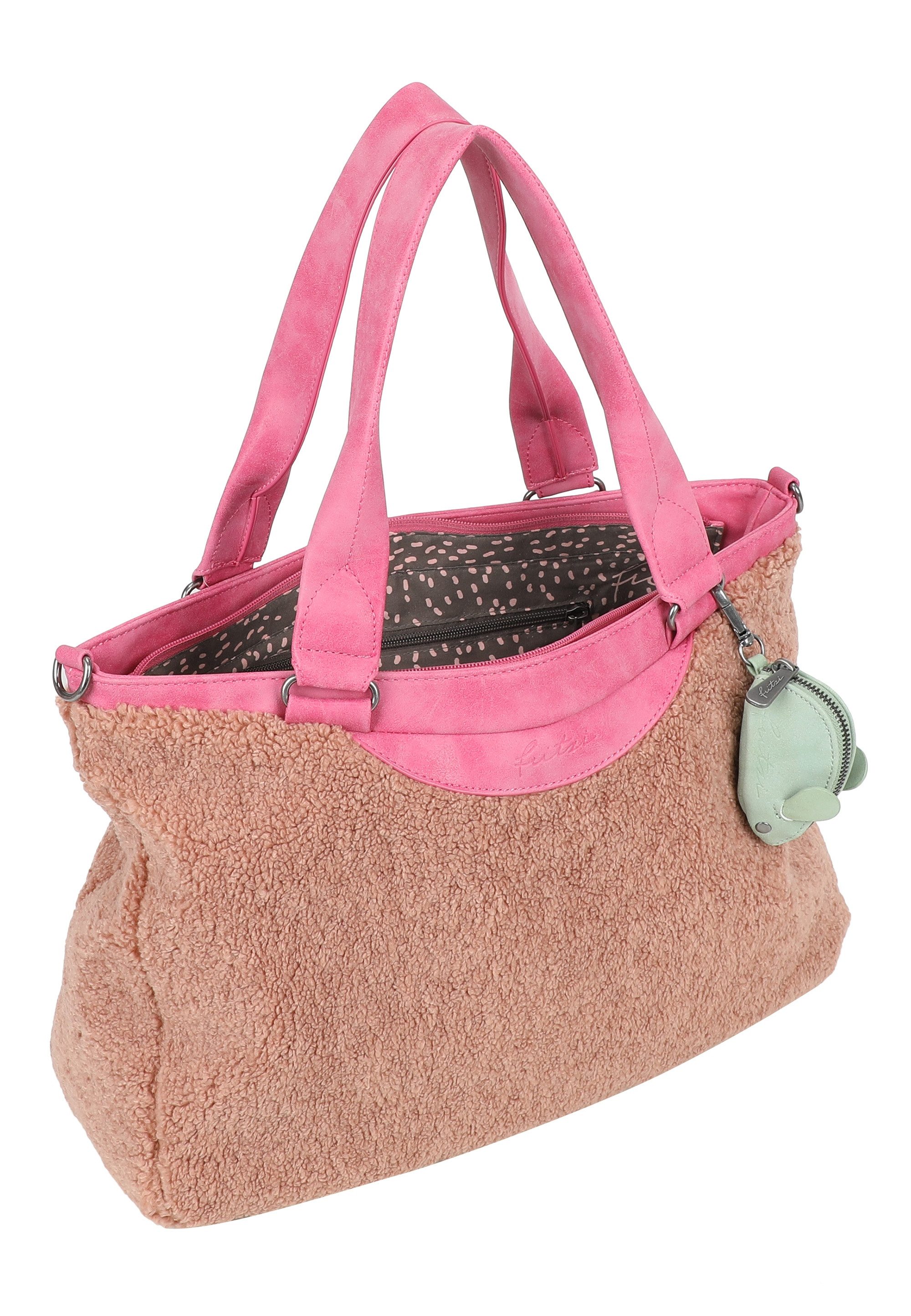 Fritzi aus Preußen Henkeltasche Teddy Black, aus kuscheligem, veganem Teddy-Material