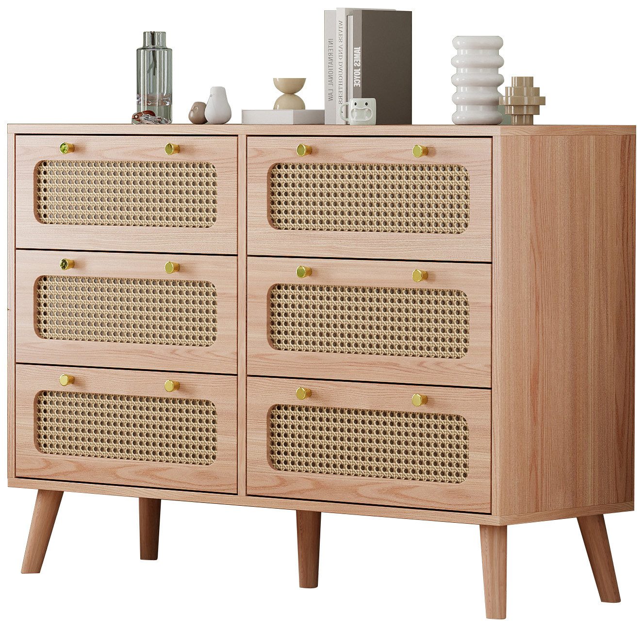 FUROKOY Sideboard Kommode Holz Mit rutschfesten Tischbeinen und Kippschutzv günstig online kaufen