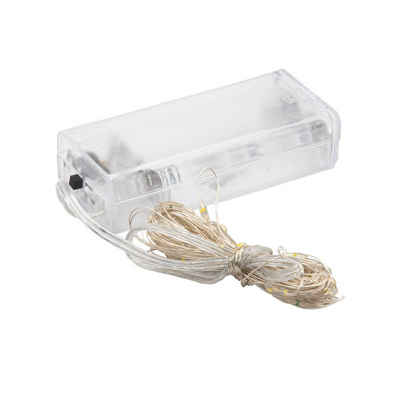 CEPEWA Lichterkette LED Lichterkette Timer Micro Warmweiß LED, Drahtlicht, Mikro, Batterie, 10, 20, 40