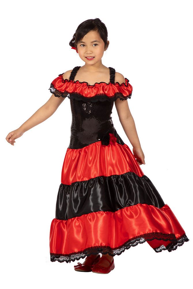 Kostüm Spanierin Mädchenkostüm Flamenco Tänzerin