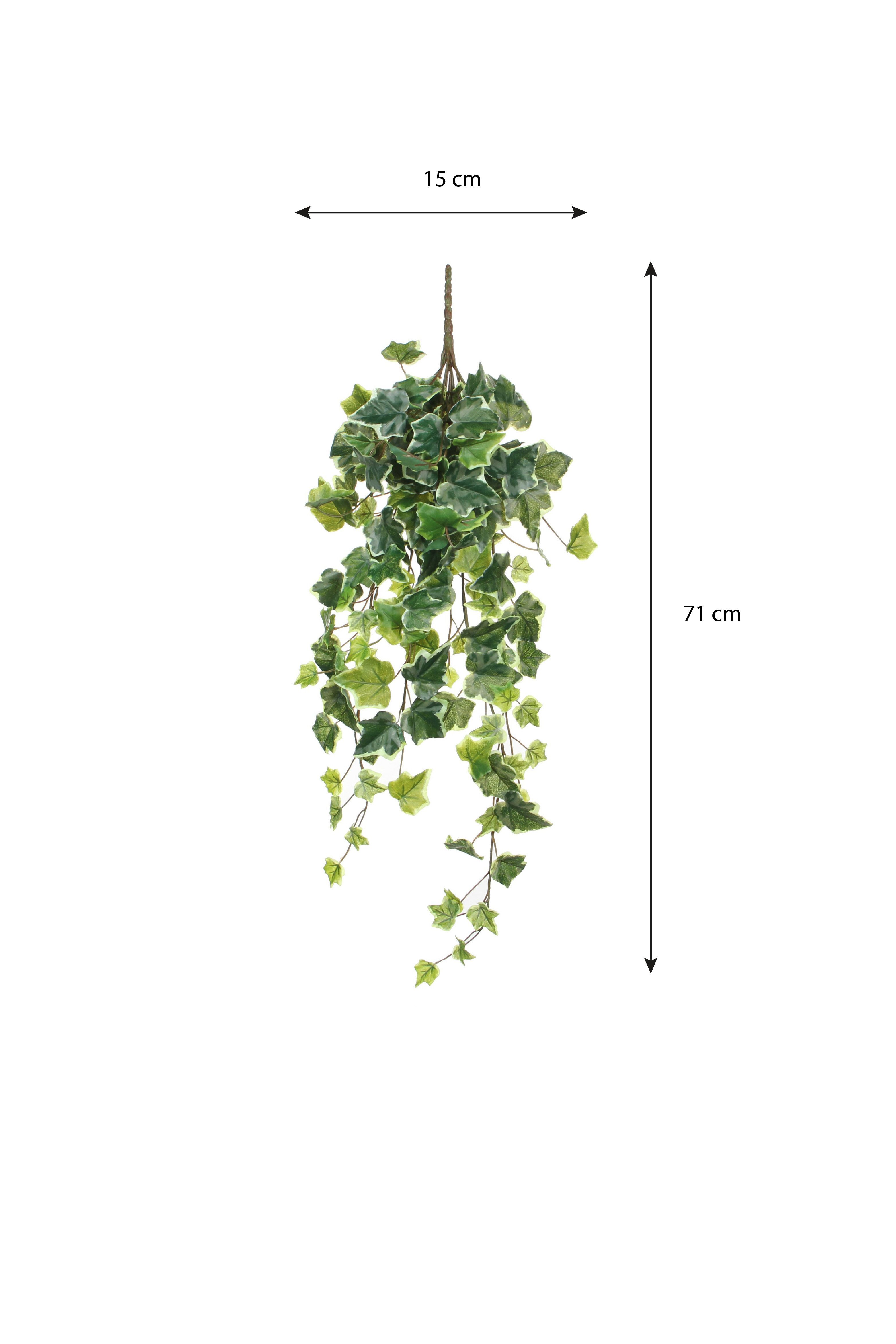 Kunstpflanze Mica Decorations Efeu haengend gruen bunt - l71xb20xh15cm, Mica Decorations, Höhe 71 cm
