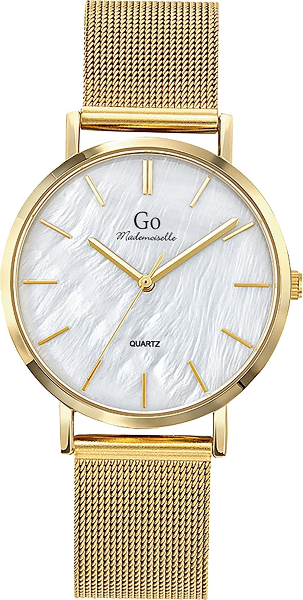 Girl Only Quarzuhr Girl Only GO Damen Armbanduhr, (Analoguhr), Damenuhr GO gold, mittel (ca. 34mm) Edelstahlarmband, Fashion-Style