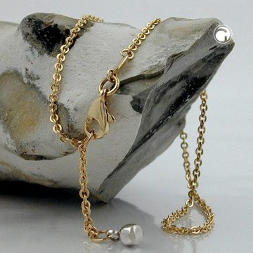 unbespielt Fußkette Fußkette 1,7 mm Ankerkette mit Endkugel Weißgold 9 Karat Gold 25 cm inklusive Schmuckbox, Goldschmuck für Damen