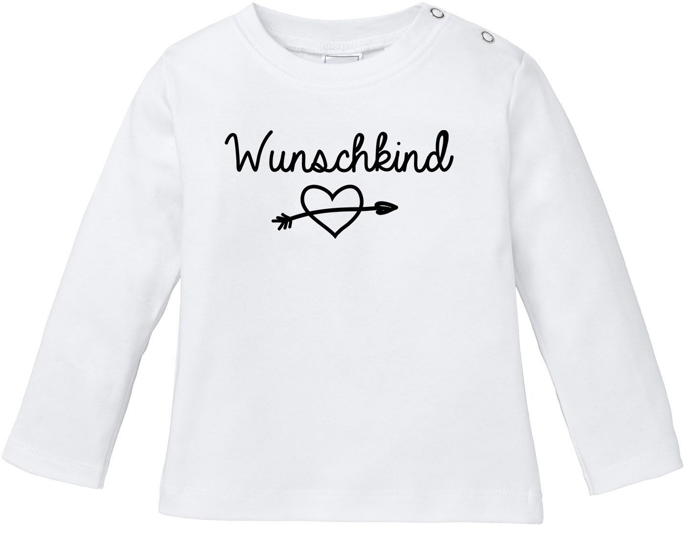 Rundhalsshirt Baby Langarmshirt Babyshirt Wunschkind Jungen Mädchen Shirt Moonworks®