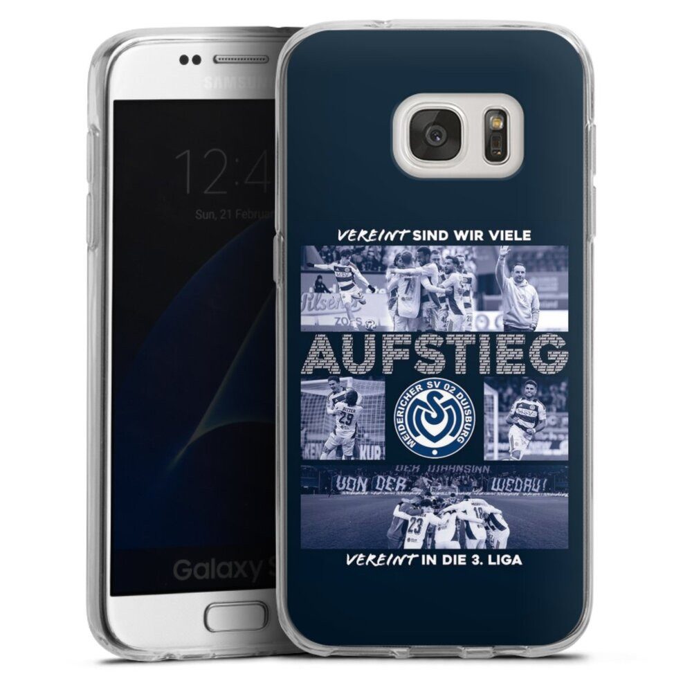 DeinDesign Handyhülle MSV Duisburg Aufstieg Offizielles Lizenzprodukt, Samsung Galaxy S7 Silikon Hülle Bumper Case Handy Schutzhülle