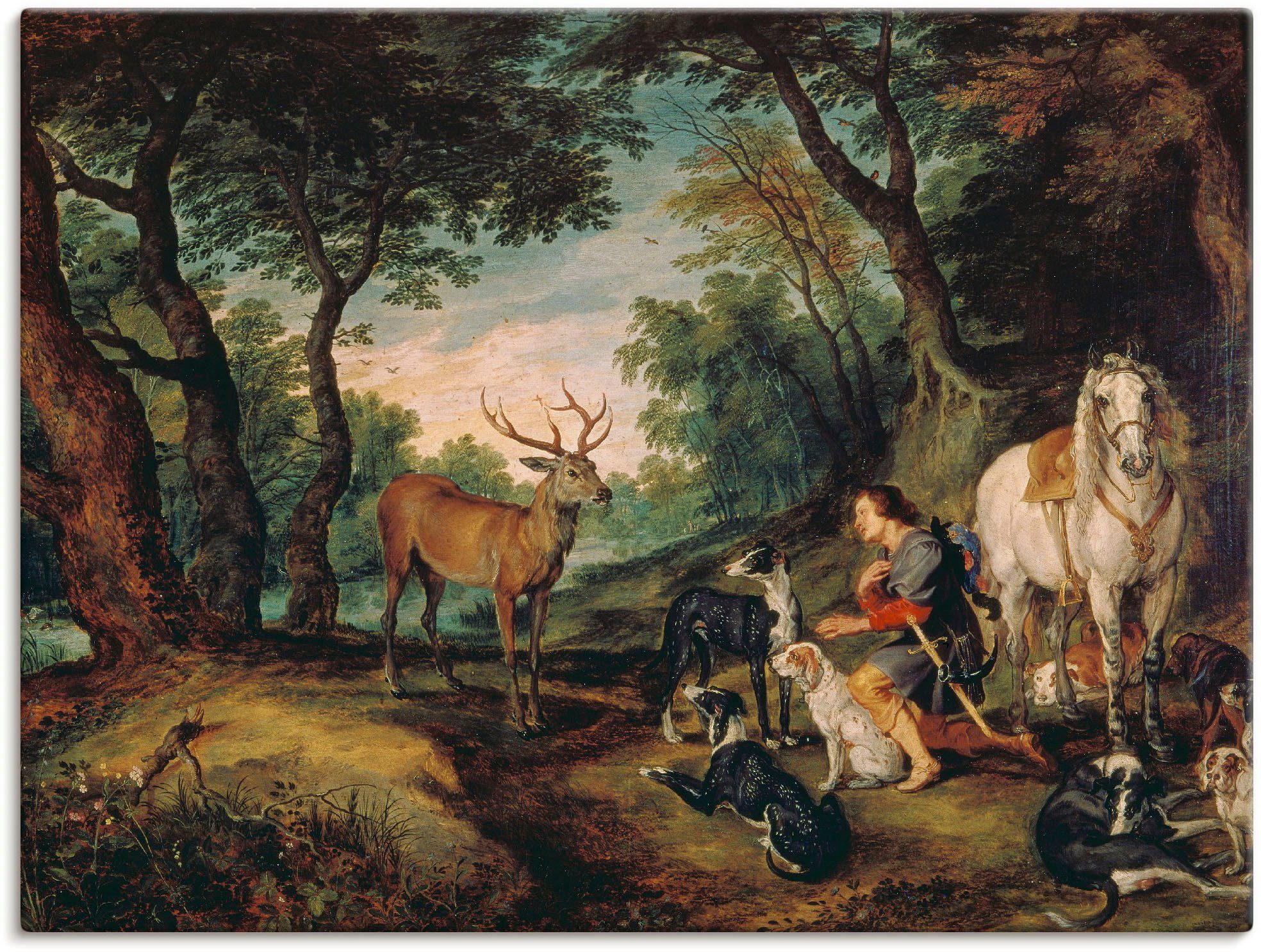 Artland Wandbild Der heilige Hubertus., Mann (1 St), als Leinwandbild, Плакат in verschied. Größen