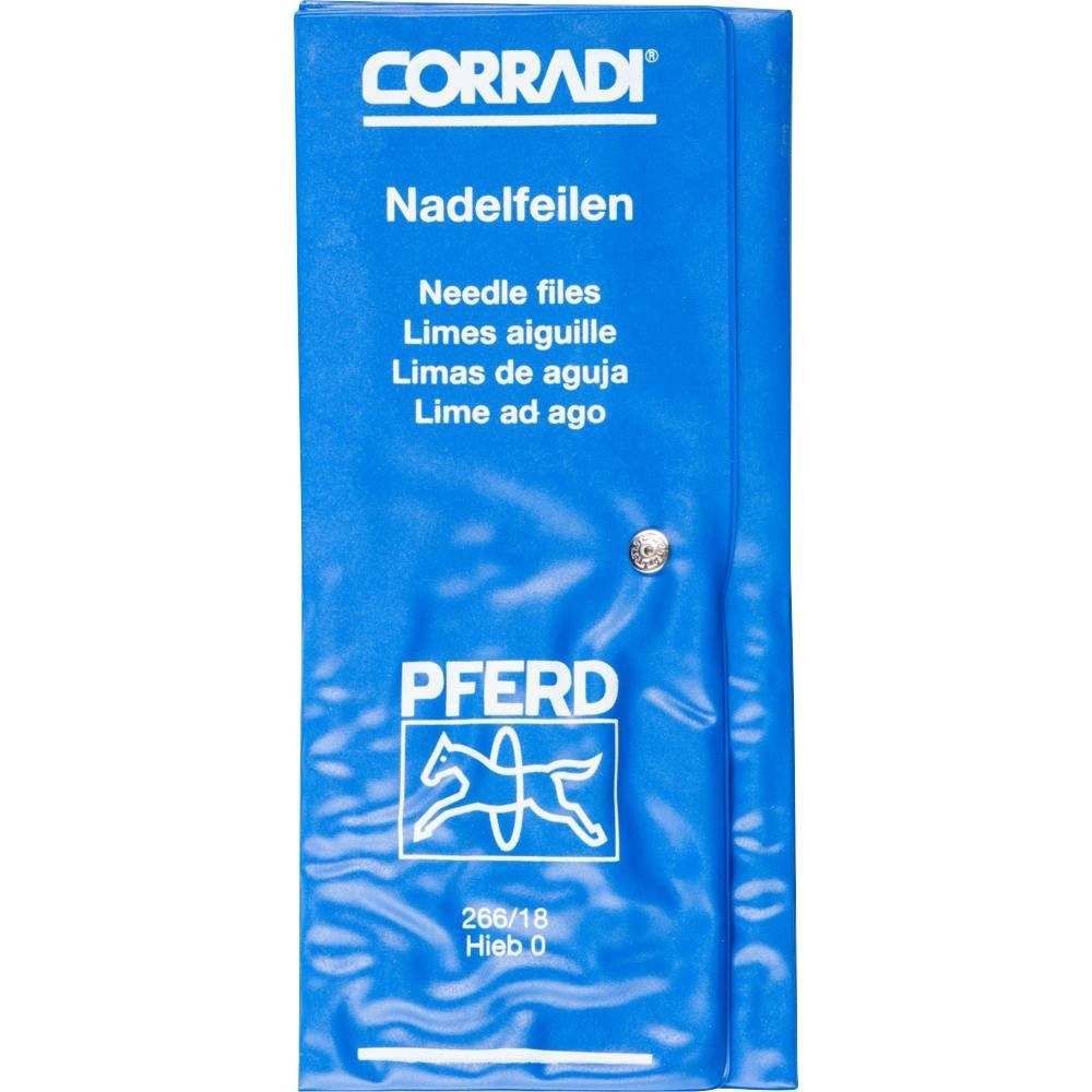 Pferd Feile CORRADI-Nadelfeilen-Set Schweizer Hieb 0 in PVC-Rolltasche 12315092