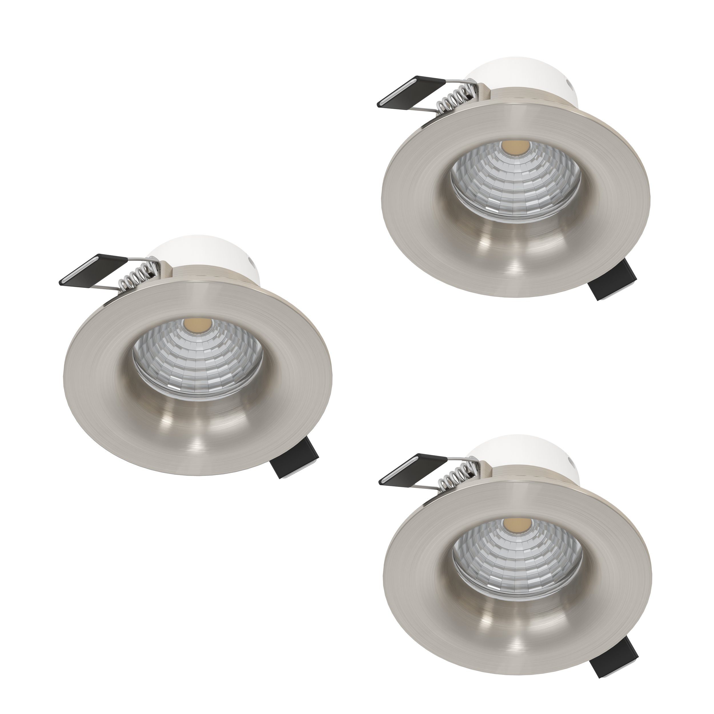 EGLO LED Einbauleuchte Saliceto, Leuchtmittel inklusive, 3er Set Einbaustrahler, Deckenspots, runde Deckenstrahler, Ø 8,8 cm