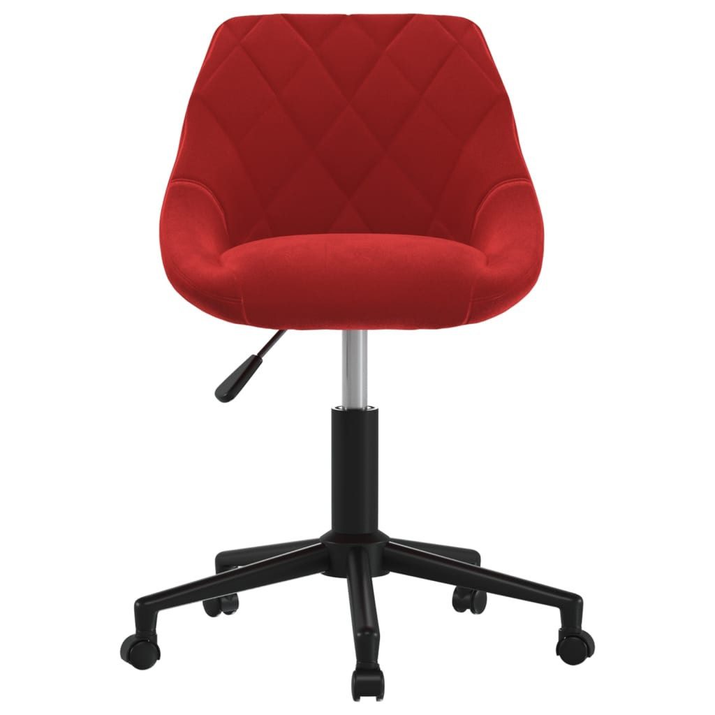 furnicato Bürostuhl Trendiger Drehstuhl 46x44x(67,5-79) cm in Weinrot mit Samtbezug (1 St), Höhenverstellbarer Bürostuhl mit Rollen für Ihren Arbeitsbereich