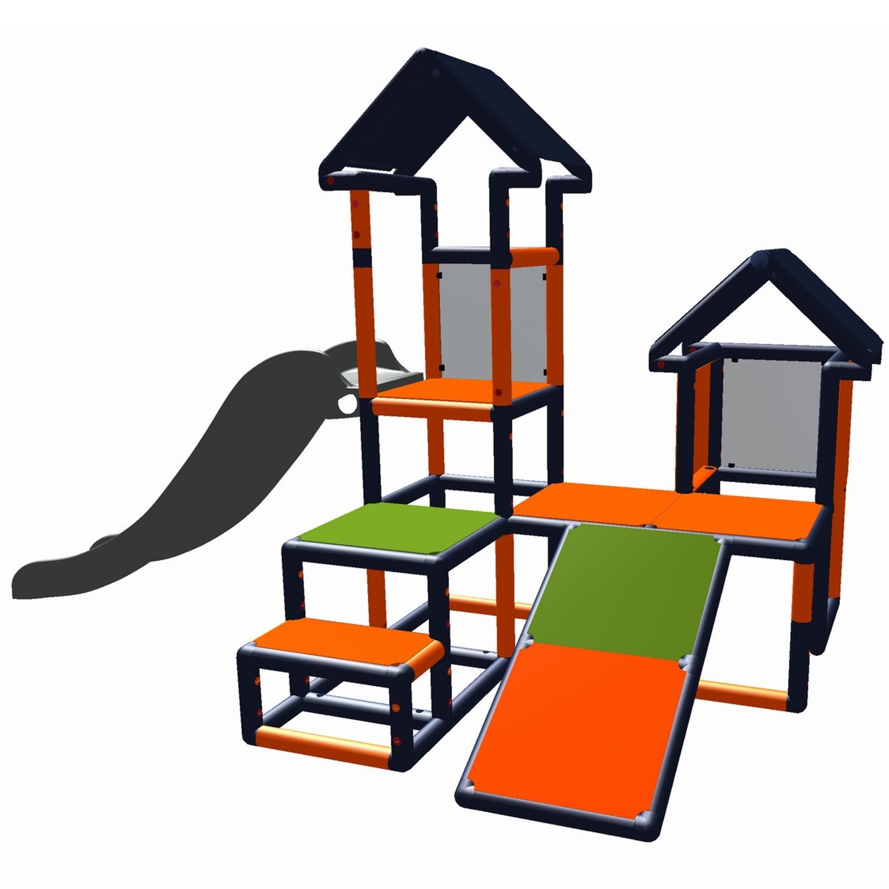 move and stic FRANKA Kletterturm mit Rutsche und Schräge Konstruktions-Spielset, In- und Outdoor