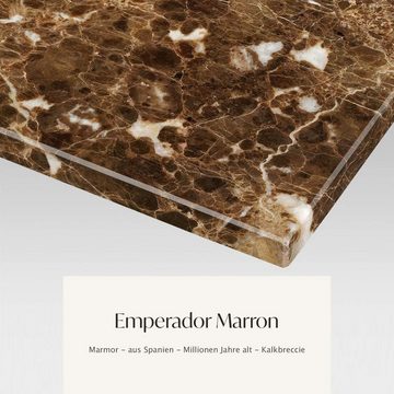MAGNA Atelier Beistelltisch CORAL BAY mit Marmor Tischplatte, Naturstein Beistelltisch eckig, Metallgestell, 50x50x50cm