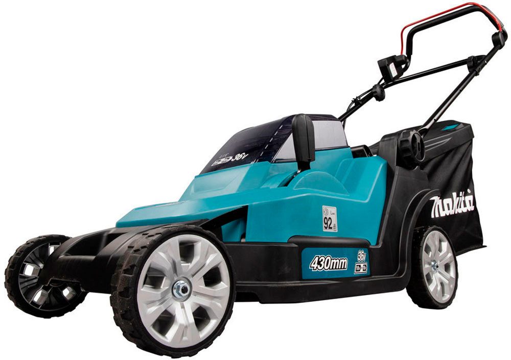 Makita Akkurasenmäher DLM432PT2, 43 cm Schnittbreite, mit 2 Akkus 18V/5 Ah LXT, und Doppel-Schnellladegerät – Bild 3 von 5