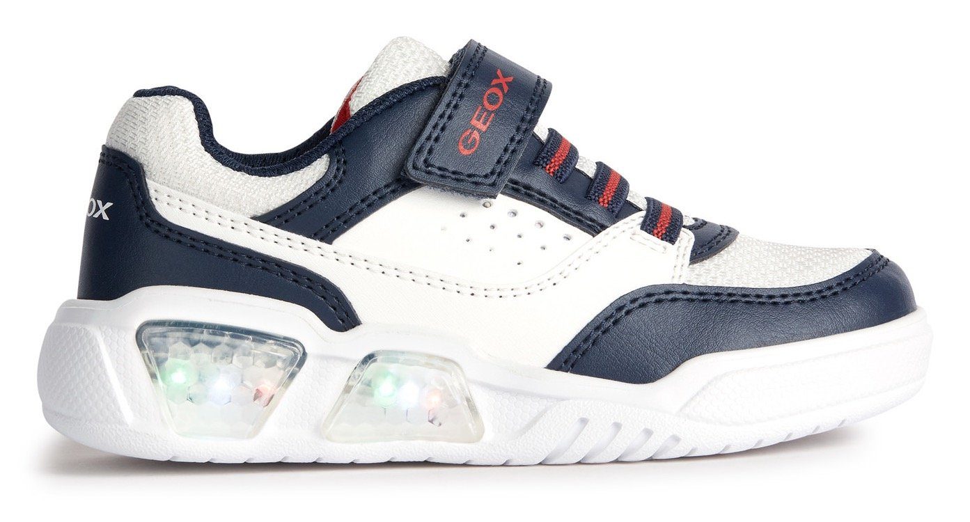 Blinkschuh Geox ILLUMINUS BOY navy-weiß J mit Wechselfußbett Sneaker