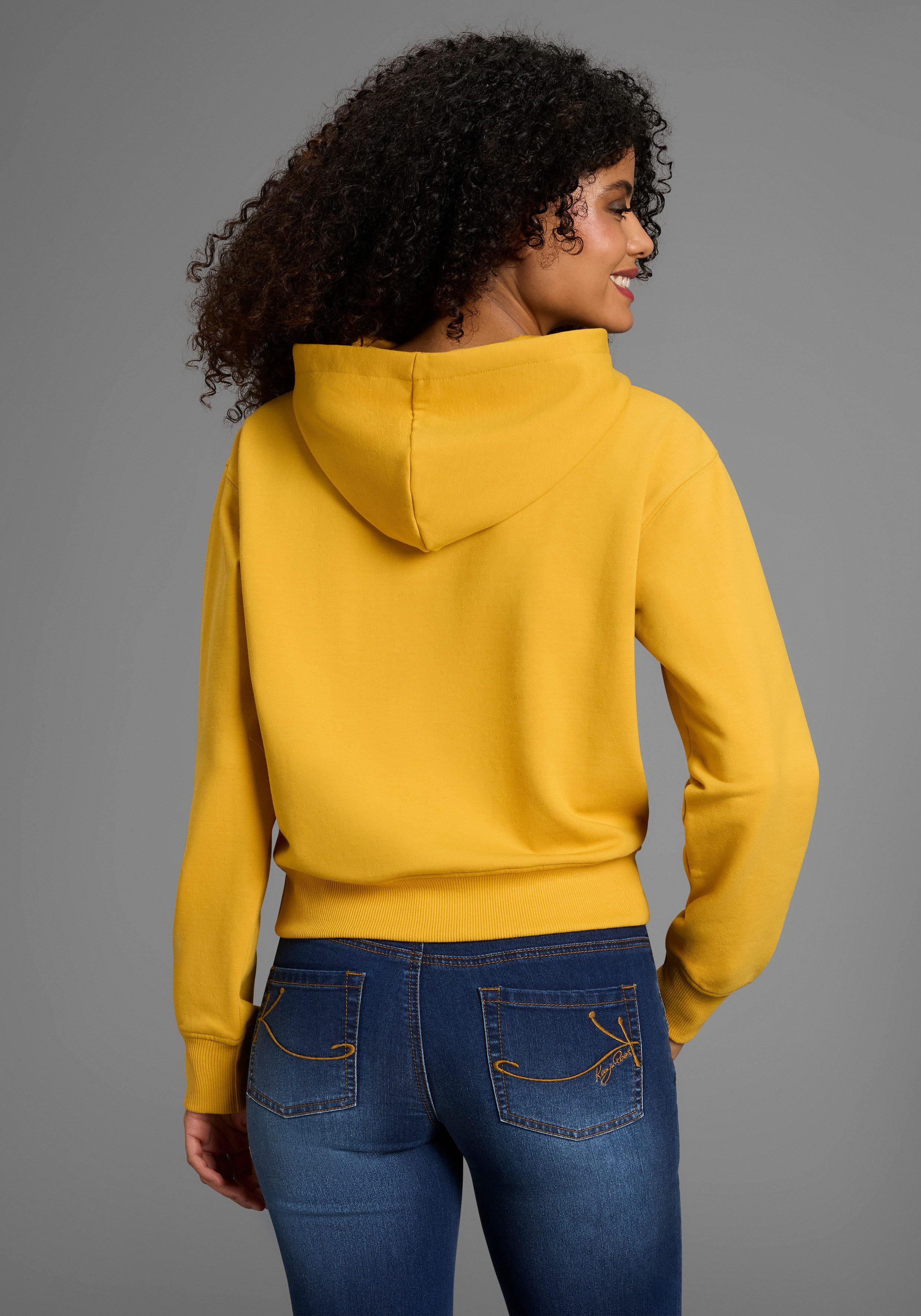 Laura Scott Kapuzensweatshirt mit Kapuze, figurumspielende Passform, mit Stickerei als Applikation. Reduzierter Preis € 29,99. Unverbindliche Preisempfehlung € 49,99, (€ 29,99 pro 1 Stk)