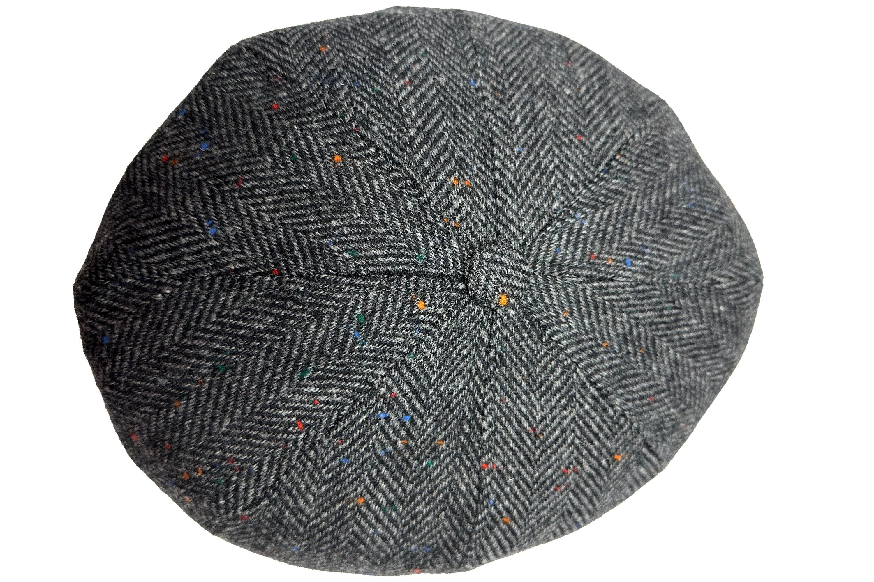 Fiebig Ballonmütze 8-Panel Cap Wool Herringbone Fischgrät mit Steg