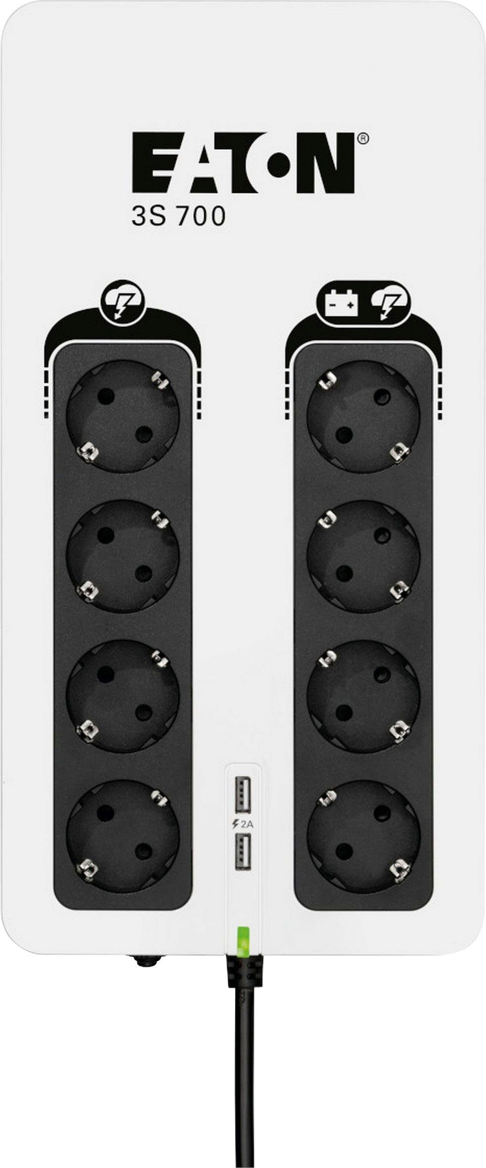 EATON 3S 700 DIN Steckdosenleiste 8-fach (USB-Anschlüsse)