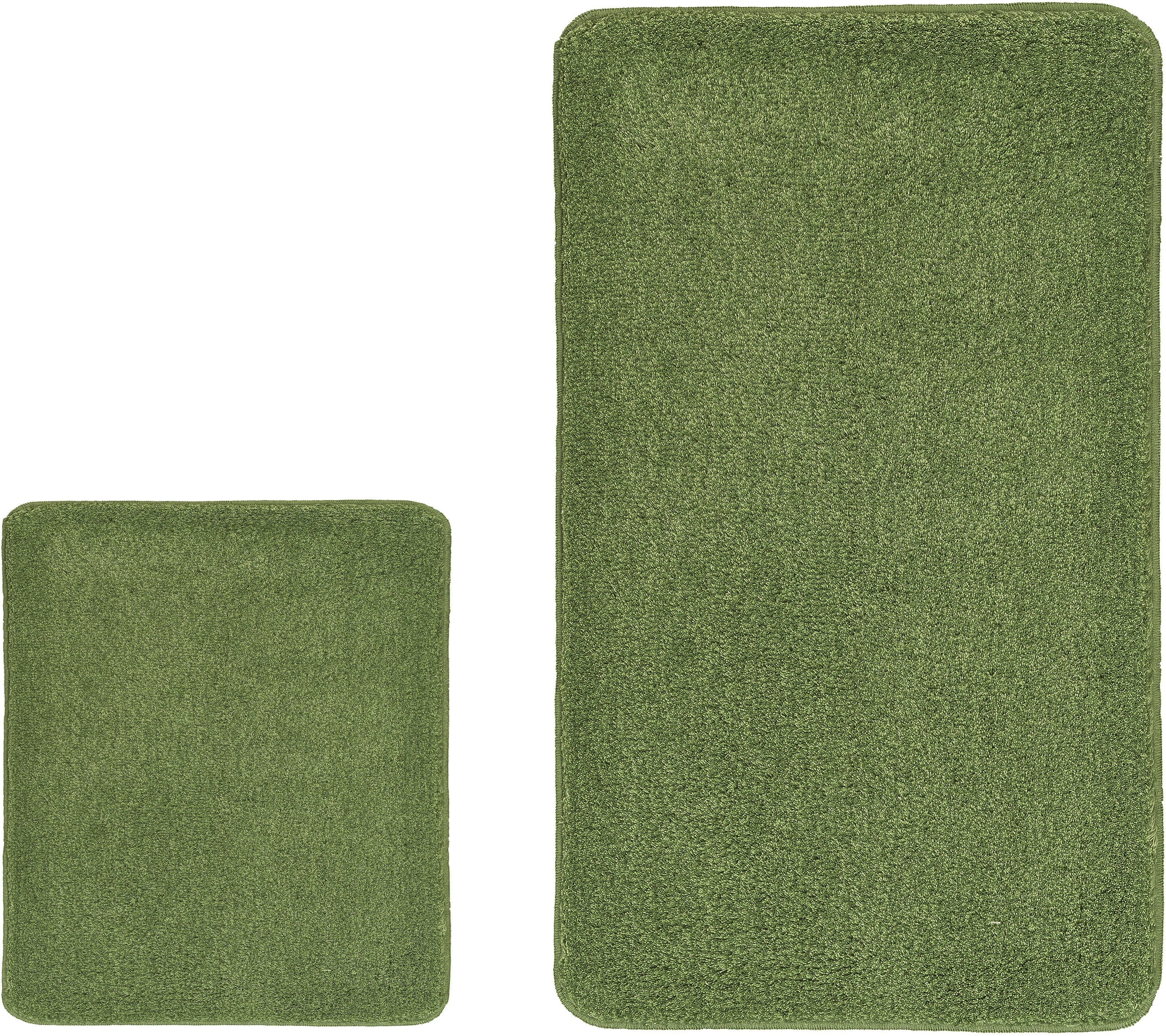 Kleine Wolke Badematte RELAX, Badvorleger, Badezimmer Teppich, Höhe 30 mm, rutschhemmend beschichtet, fußbodenheizungsgeeignet, Polyacryl, rechteckig, 2er-Set 55x65 cm / 85x150 cm, Badteppich, meliert, rechteckig, rund & als Set erhältlich
