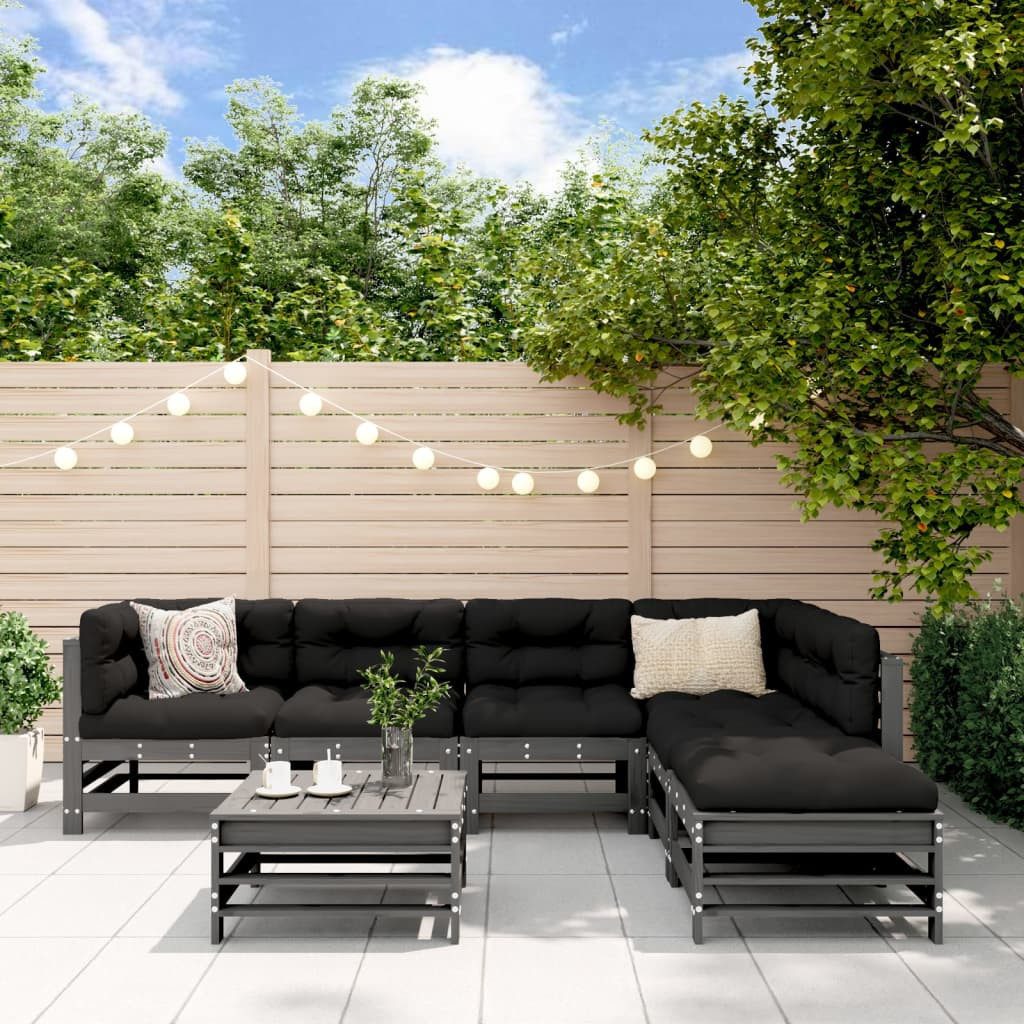Nettlife Gartenlounge-Set 7-tlg. Massivholz Kiefer Garten-Lounge-Set günstig online kaufen
