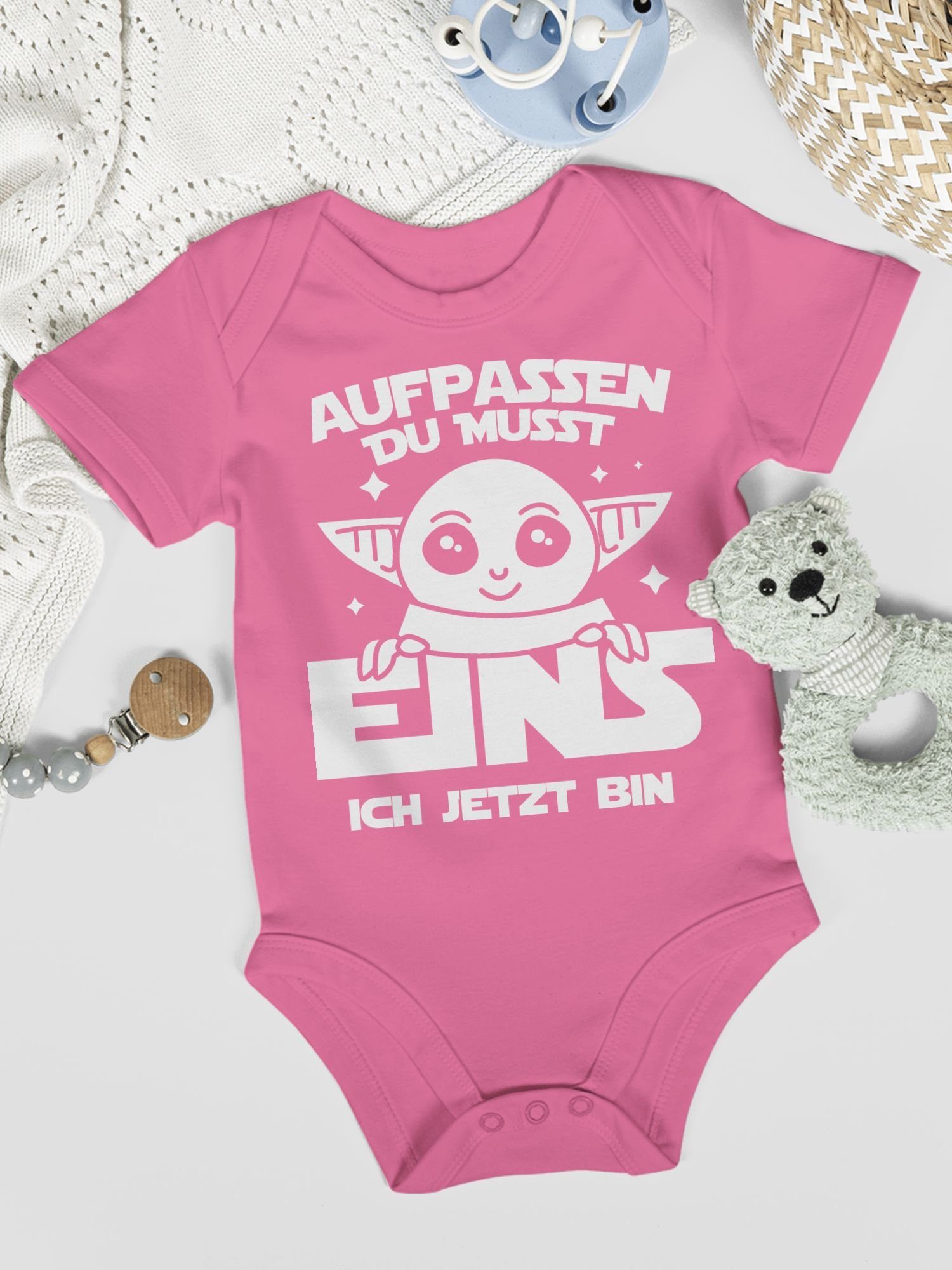 Shirtracer Shirtbody Aufpassen du eins 3 musst jetzt Pink 1. ich Geburtstag bin